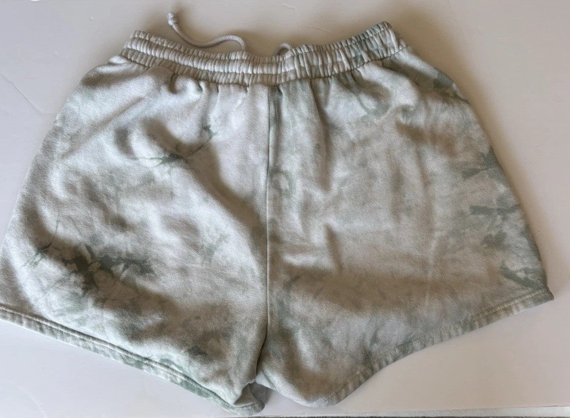 Tye Dye Aero Size Medium Shorts Green White Elastic Waist Gymcore Workout Basic