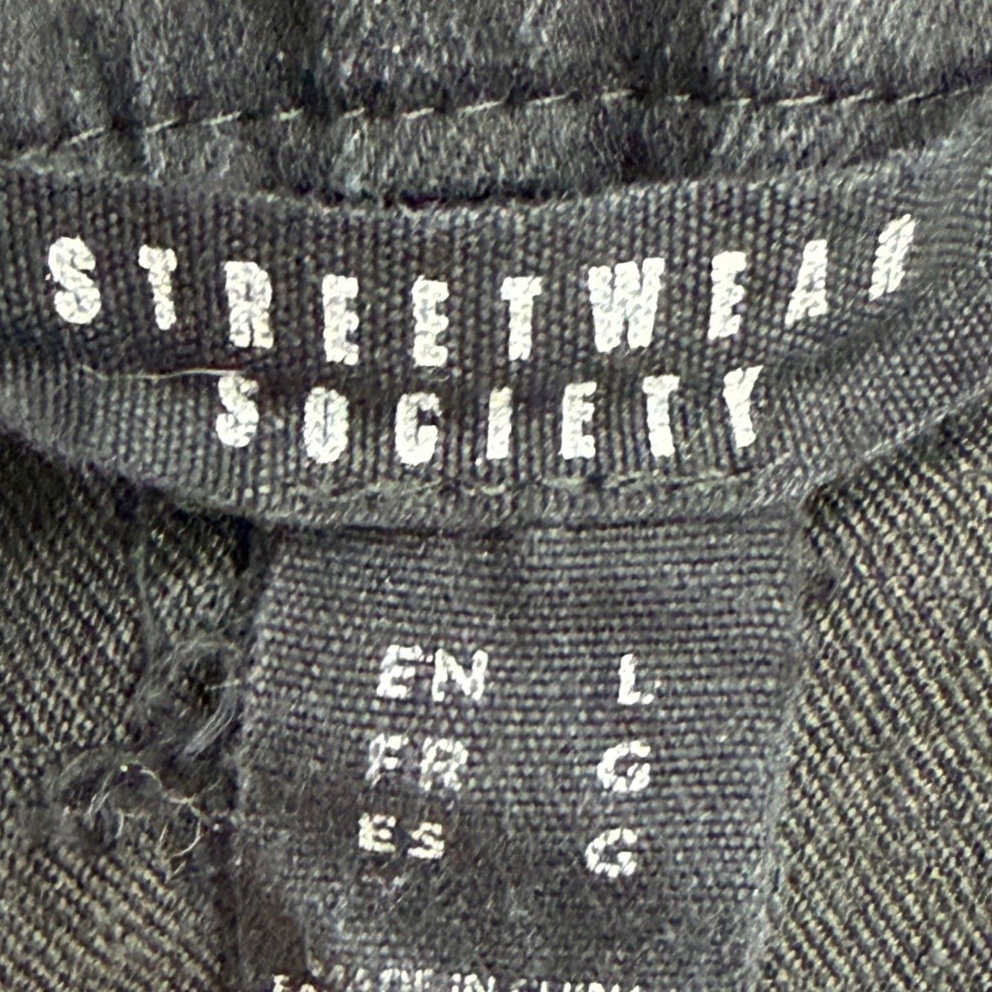 Streetwear Society Black Denim Mini Skirt Exposed O-Ring Zipper Y2K Goth Large
