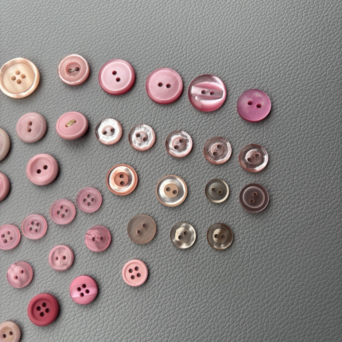 Vintage Pink Button Lot | 56 Pcs Blush & Rose Casein  Mix Mid Century Sewing