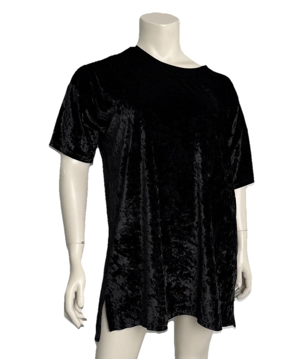 Women’s Black Crushed Velvet Dress Extra Lrge Holiday Dress Whimsigoth Gothcore