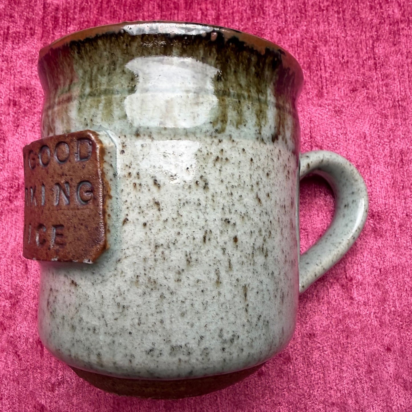 Studio Pottery Networking Service Mug Speckled Ceramic Rustic Office Humor OS