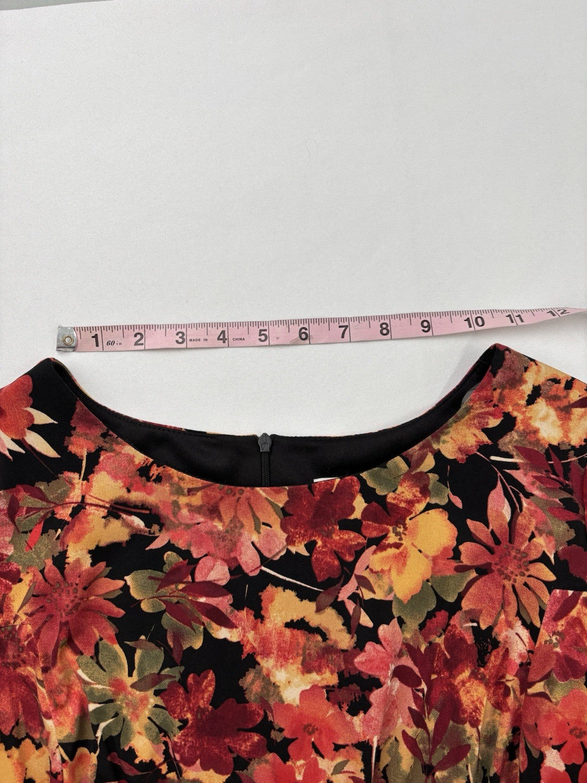 Laura Petites Floral Midi Dress Sz8 Trad Wife 3/4 Sleeve Boatneck Pockets Pleats