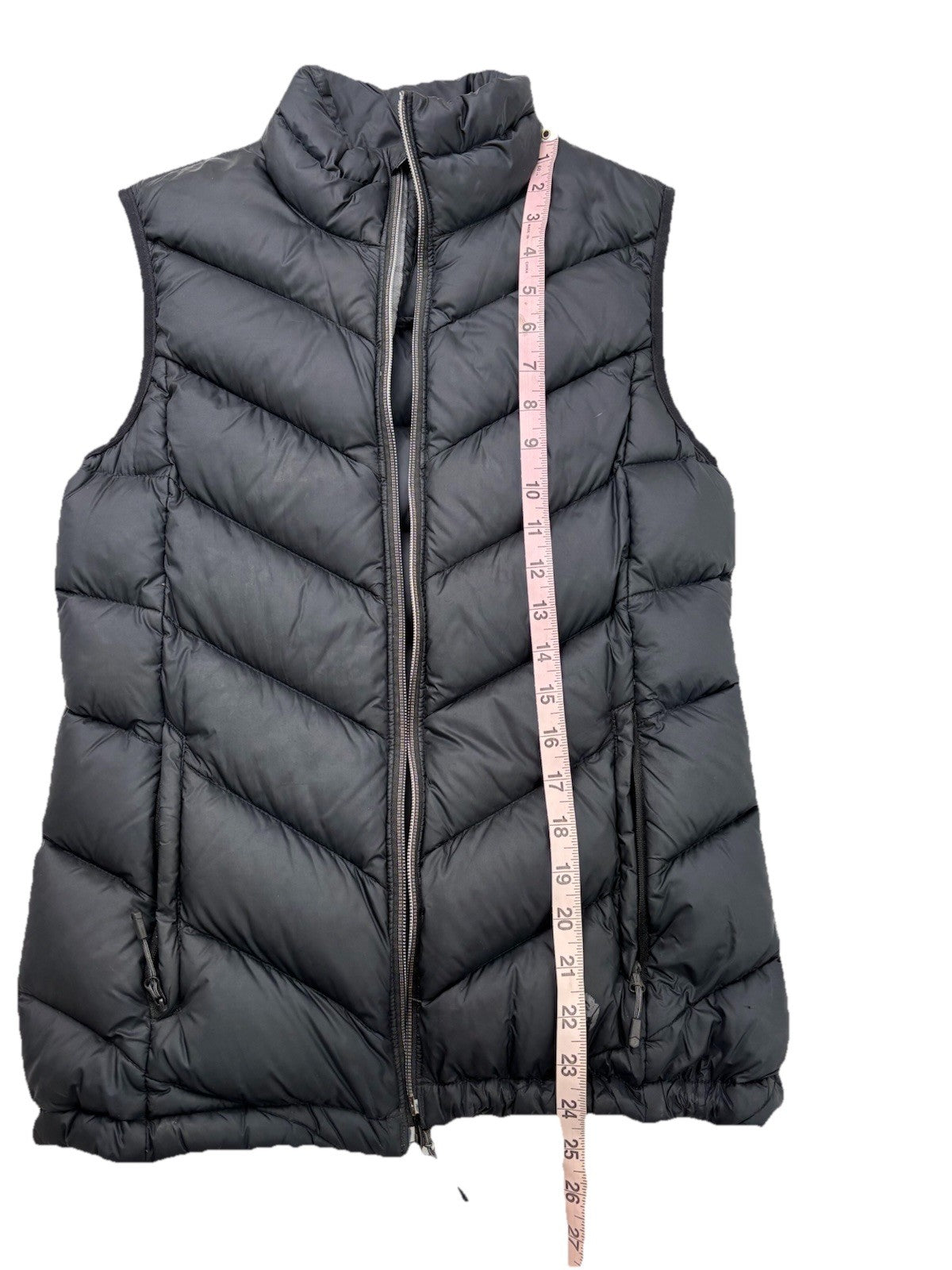 Womens Black  Down Puffer Vest Mountain Hard Gear Size Small Duck Down Feathers