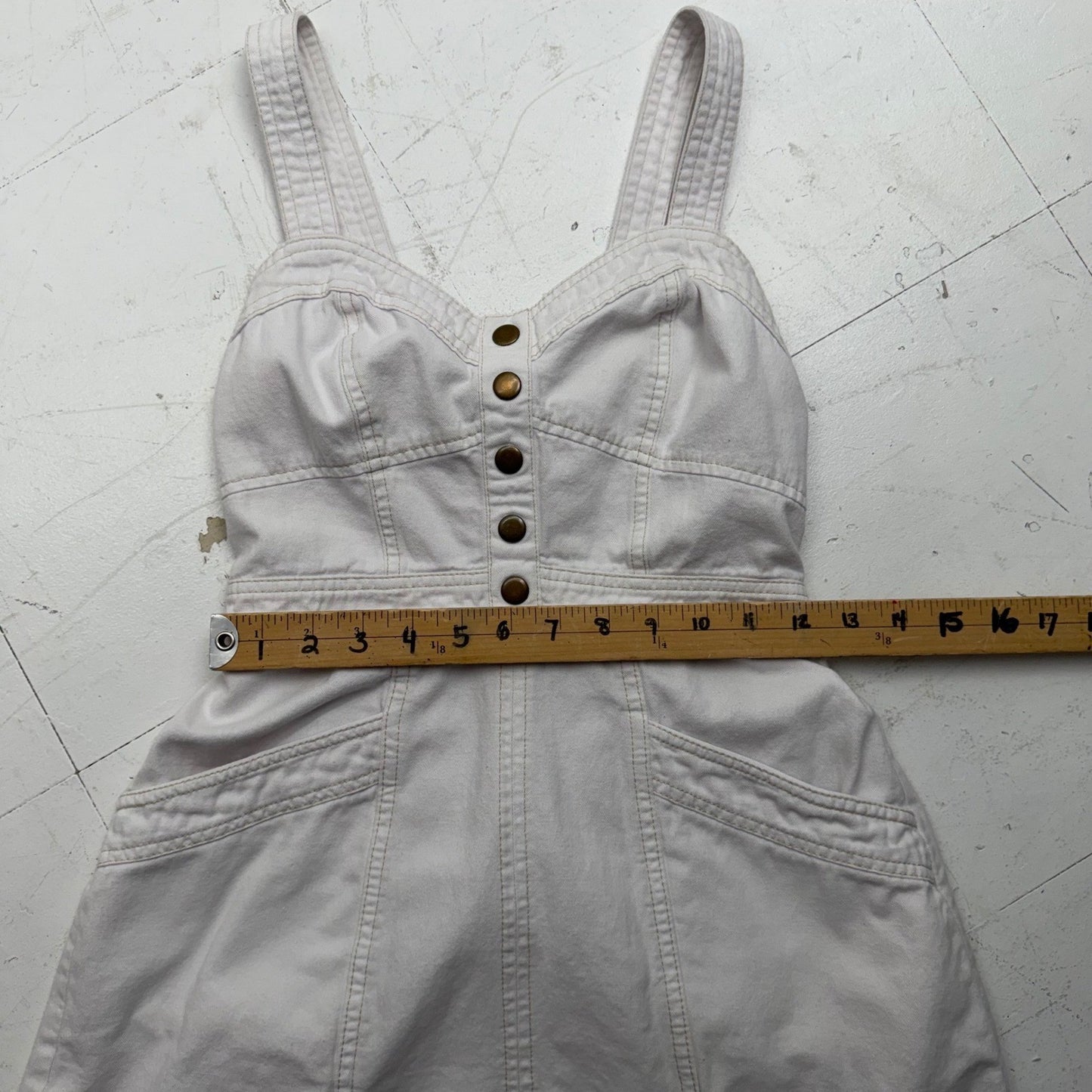Gap Denim Dress Sweetheart Neck Smocked Back  Size M country girlhoodcore Y2K