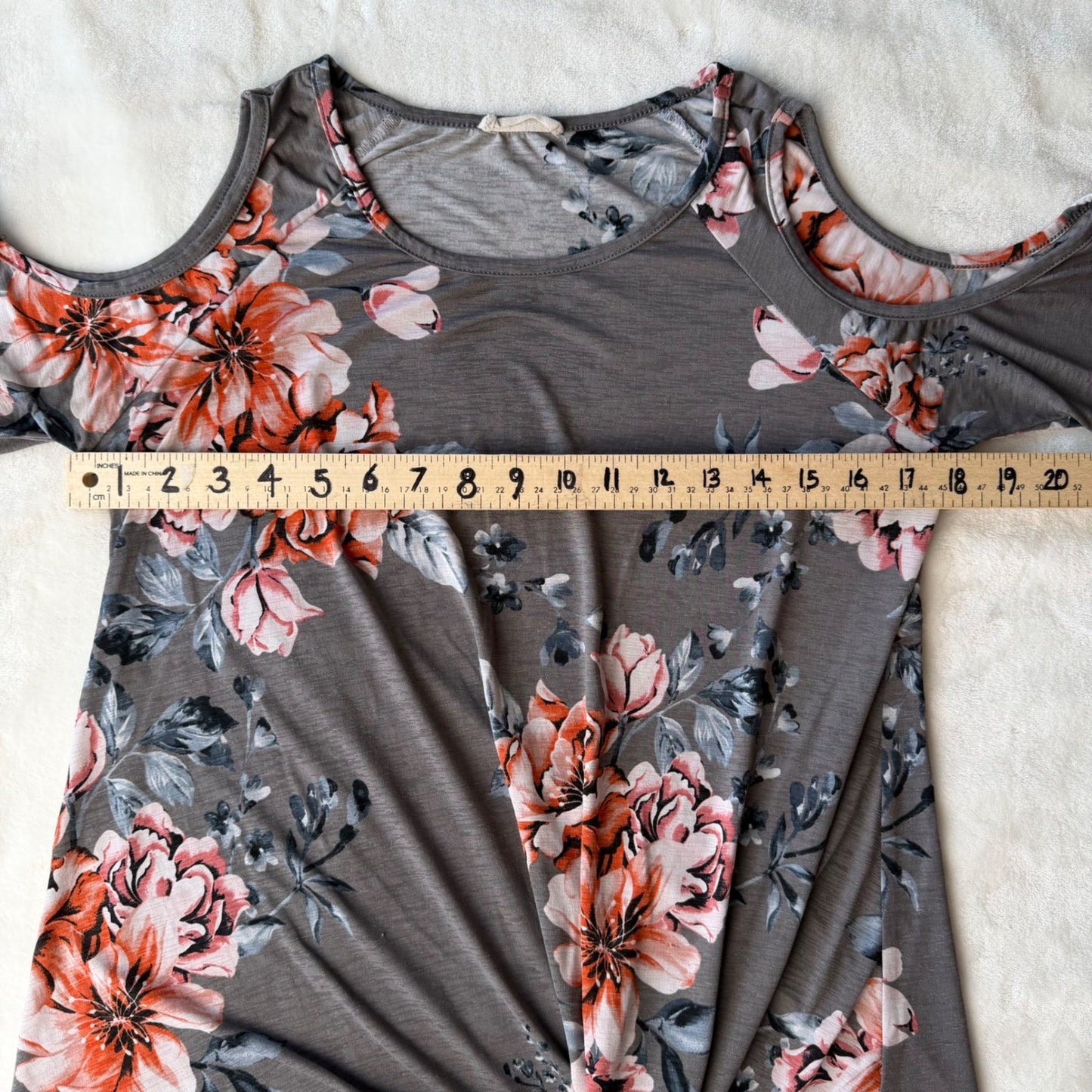 Cotton Bleu Floral Cold Shoulder Top Twist Knot Soft Girl Summer Boho Small