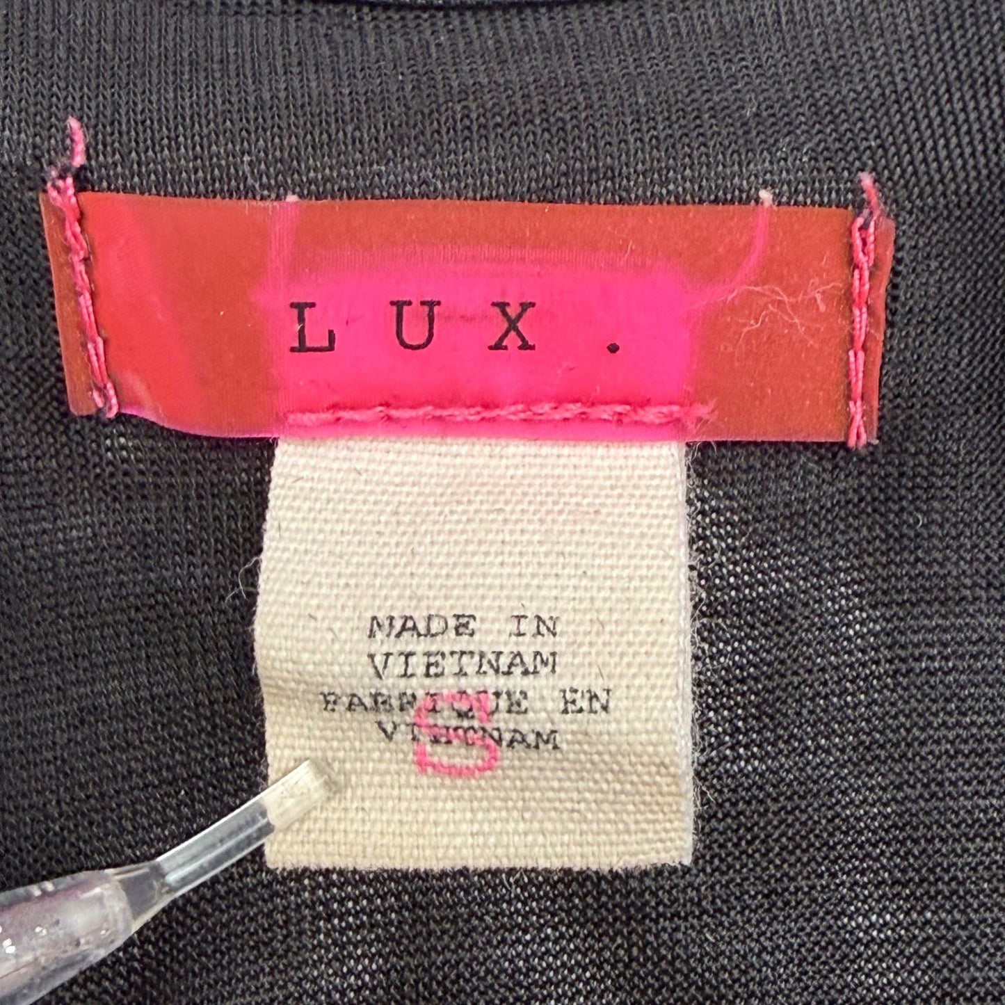 LUX Mini Dress Black Metallic Pinstripe Draped Racerback Y2K Disco Party Small