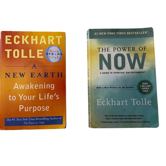 Eckhart Tolle Book Lot (2) – The Power of Now + A New Earth – Spiritual Growth