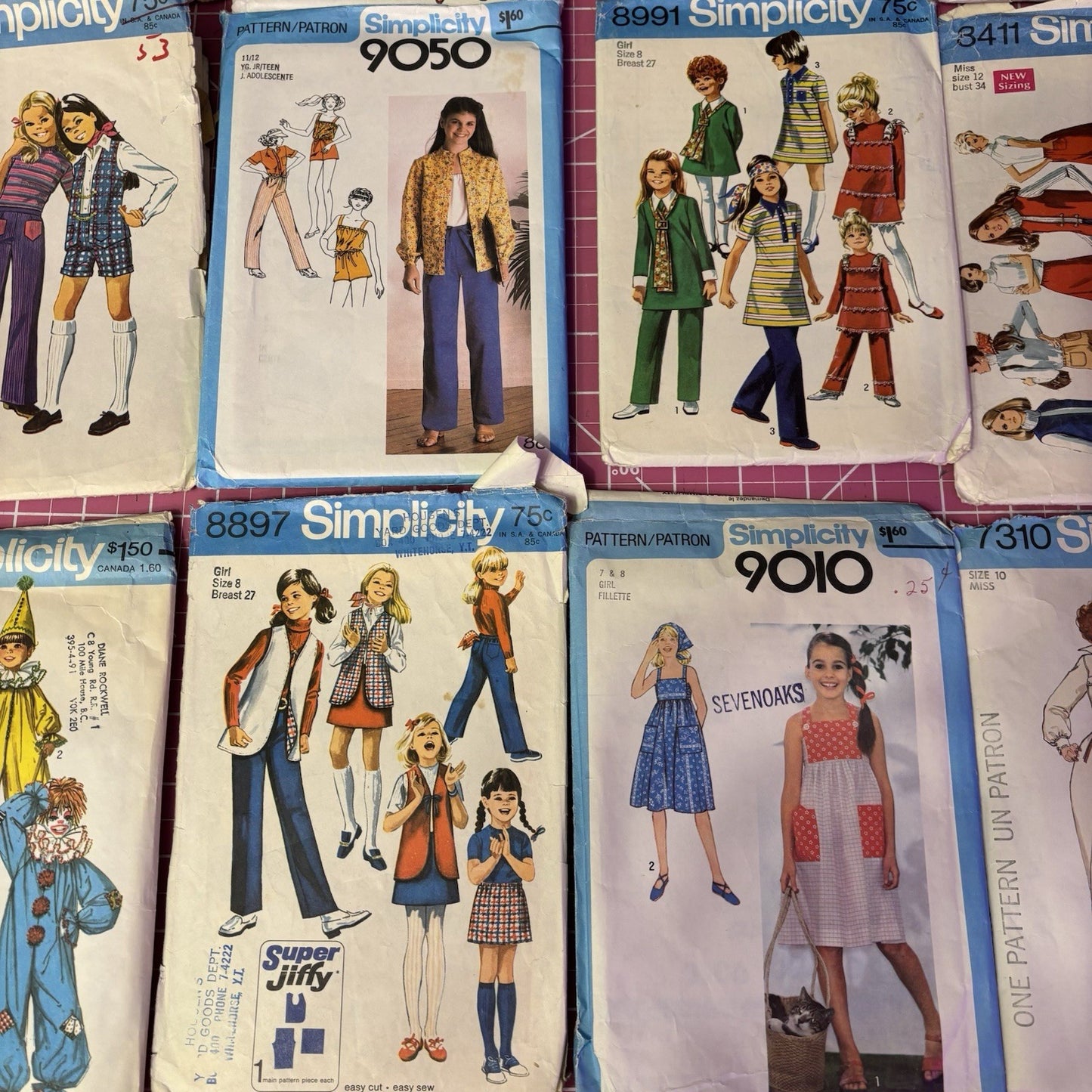 Vintage 70s Simplicity Sewing Patterns Lot (18) Kids & Teens Retro Outfits