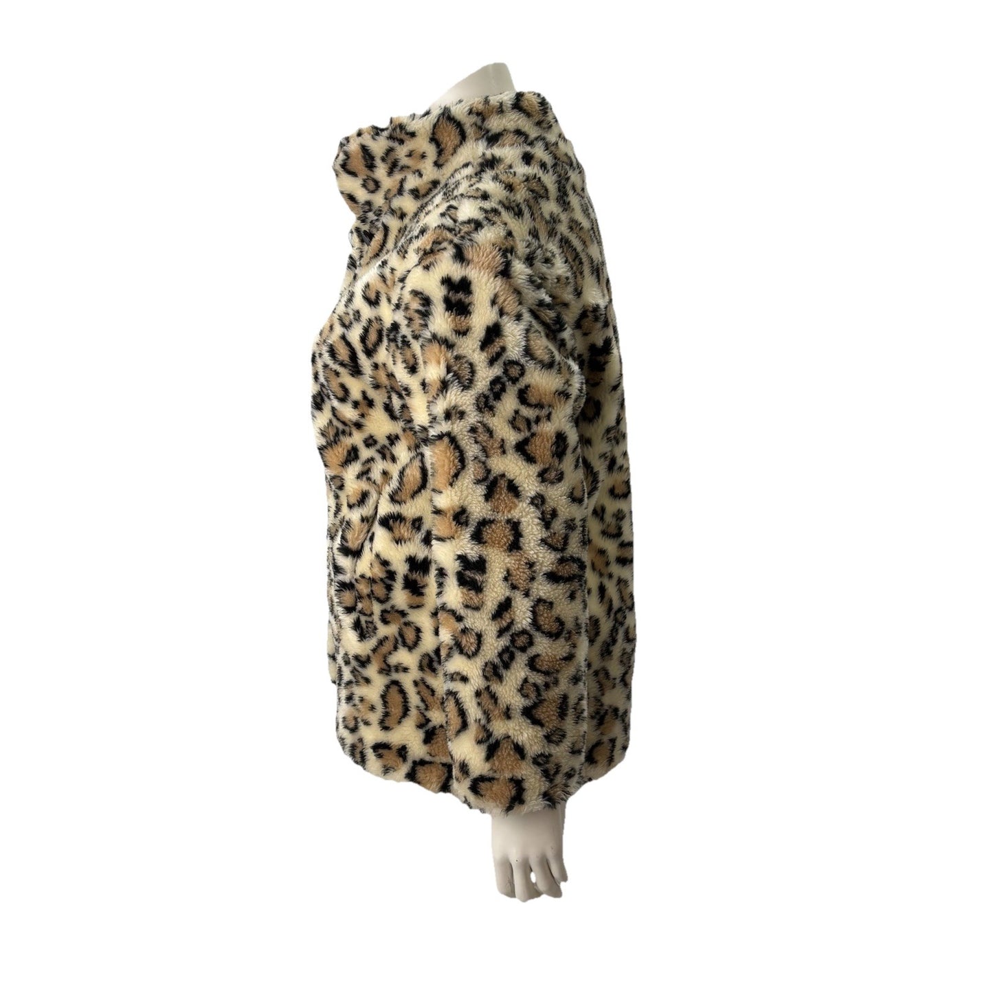Princess Leopard Print Faux Fur Women's  Winter Coat sz Large Mob Wife Esthetic