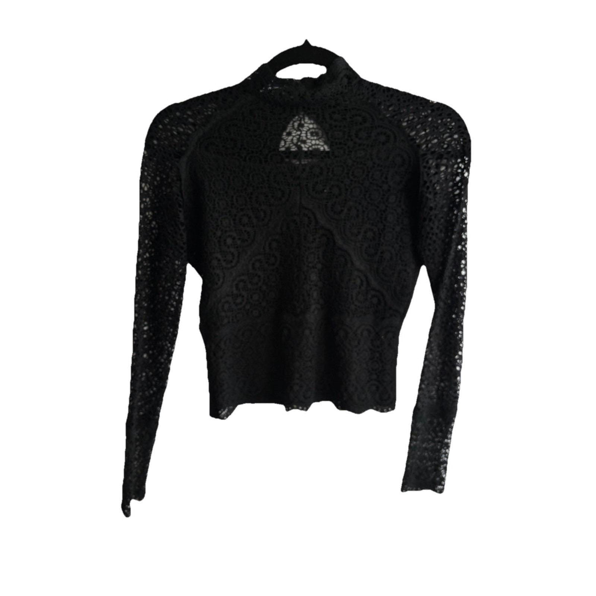 Sagaie Black Lace Mock Neck Top | Size 2