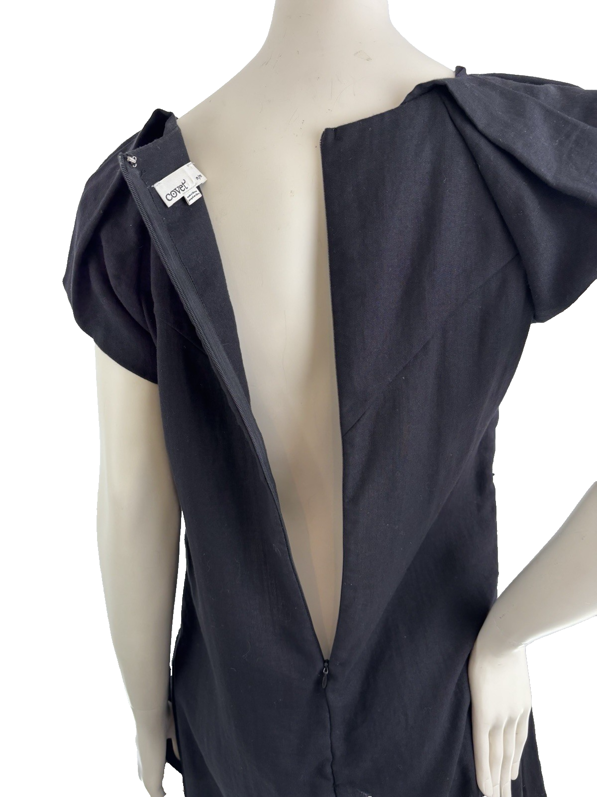 Covet Black Puff Sleeve Dress Size Medium Gotchcore Basic Career Formal Church