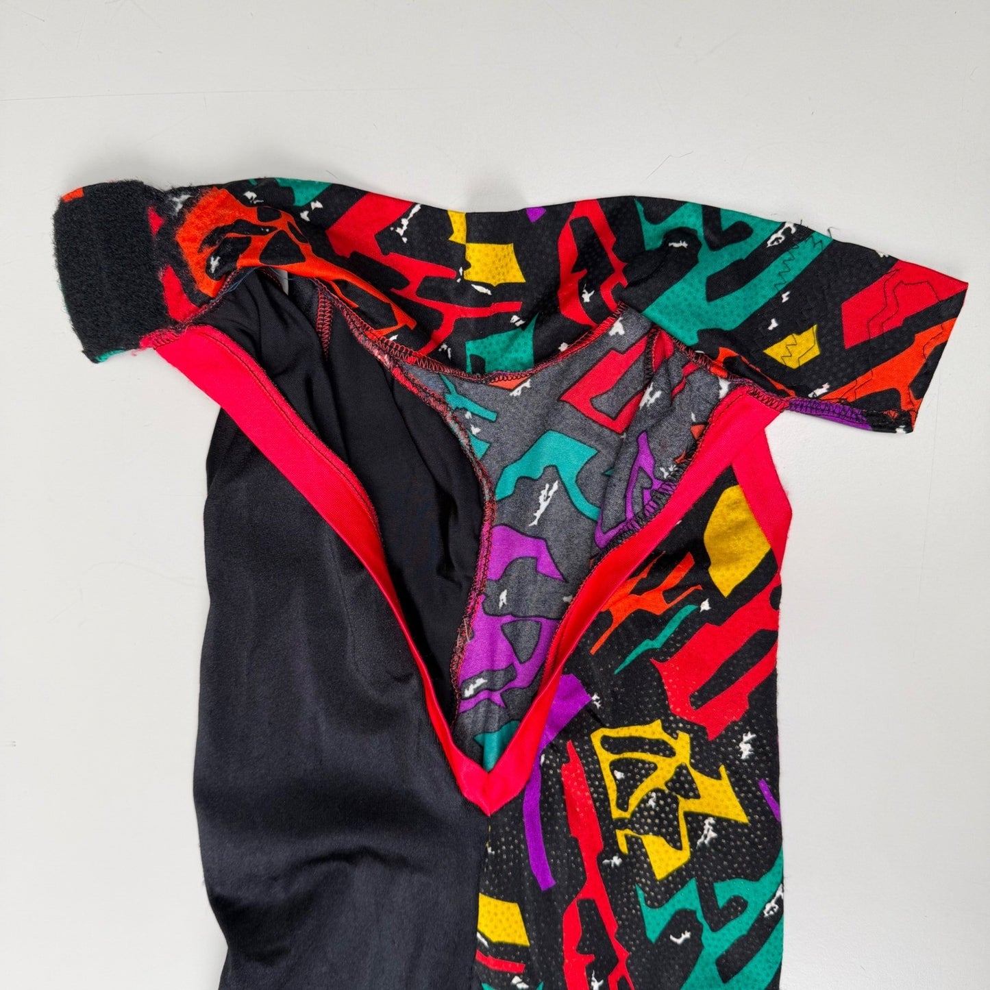 Handmade Dance Jumpsuit Neon Geometric Bell Bottom Sequin Retro 90s Youth Small