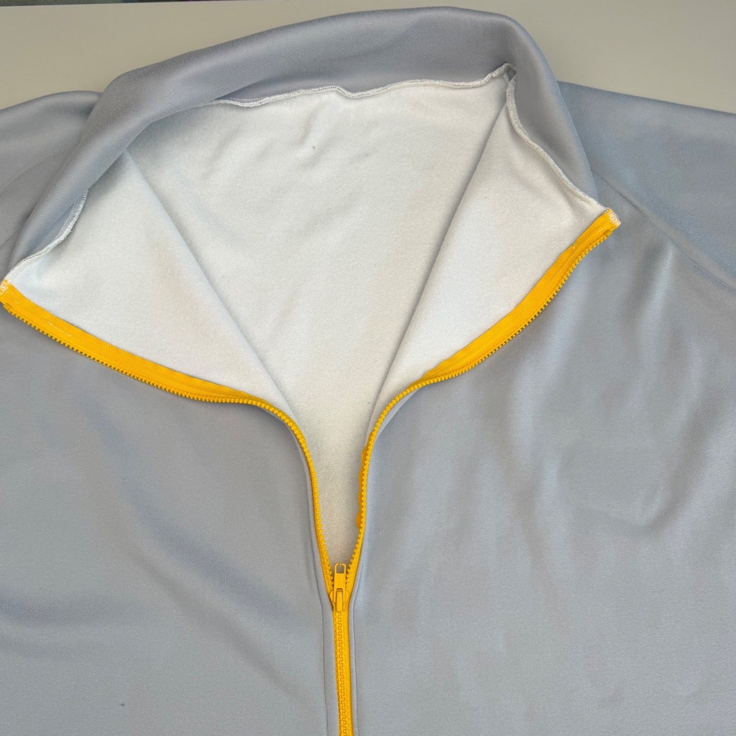 Simpłe Clothing ZipUp Shacket Shirt Grey Yellow Contrast Blokecore Retro XL