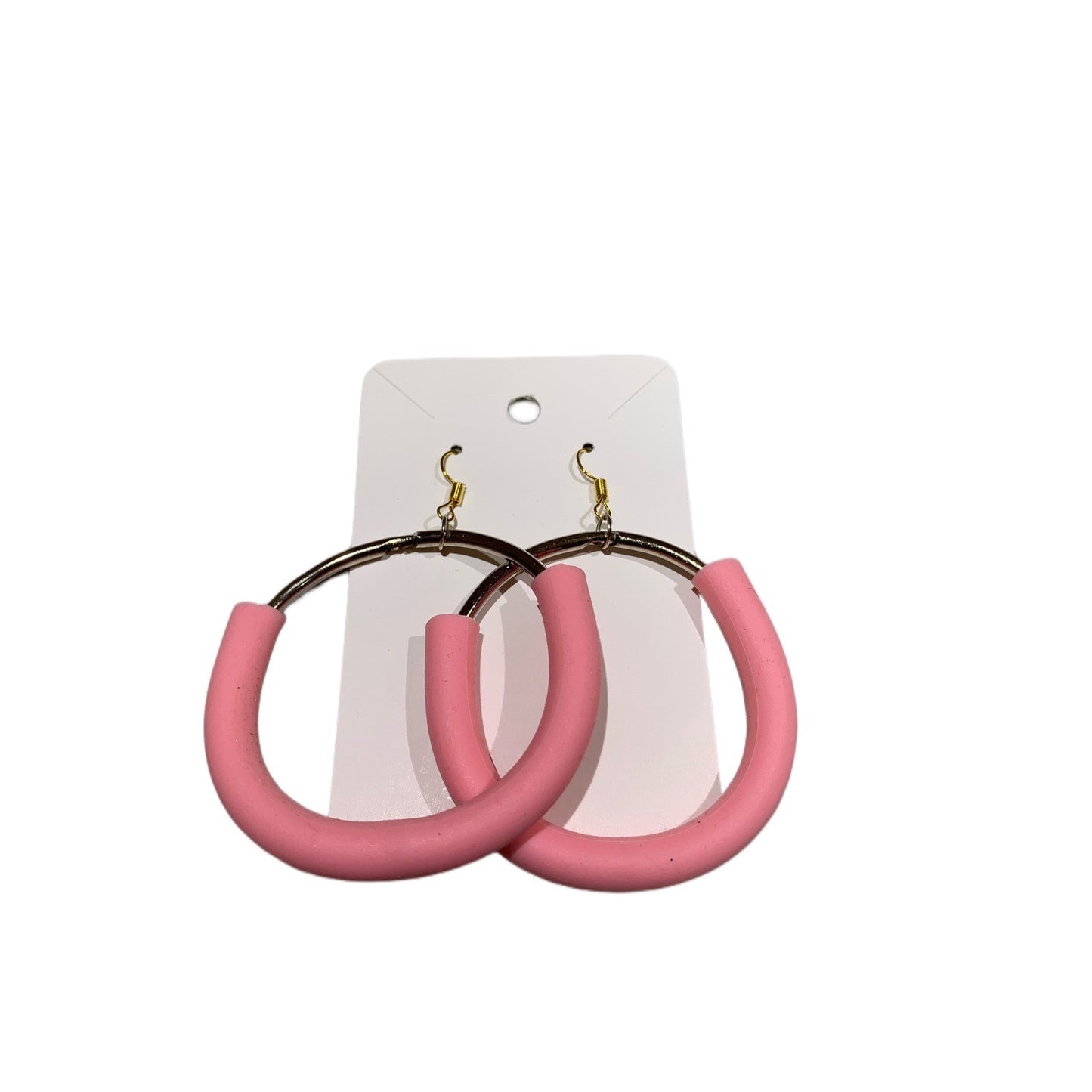 Simple Handmade Teardrop Hoop Earrings Chunky Colourful Statement Drops