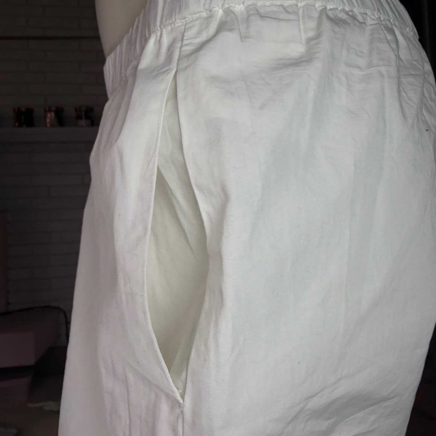 Wilfred Aritzia Boardwalk Pants White Cotton Poplin Relaxed Beach Summer NWT XS