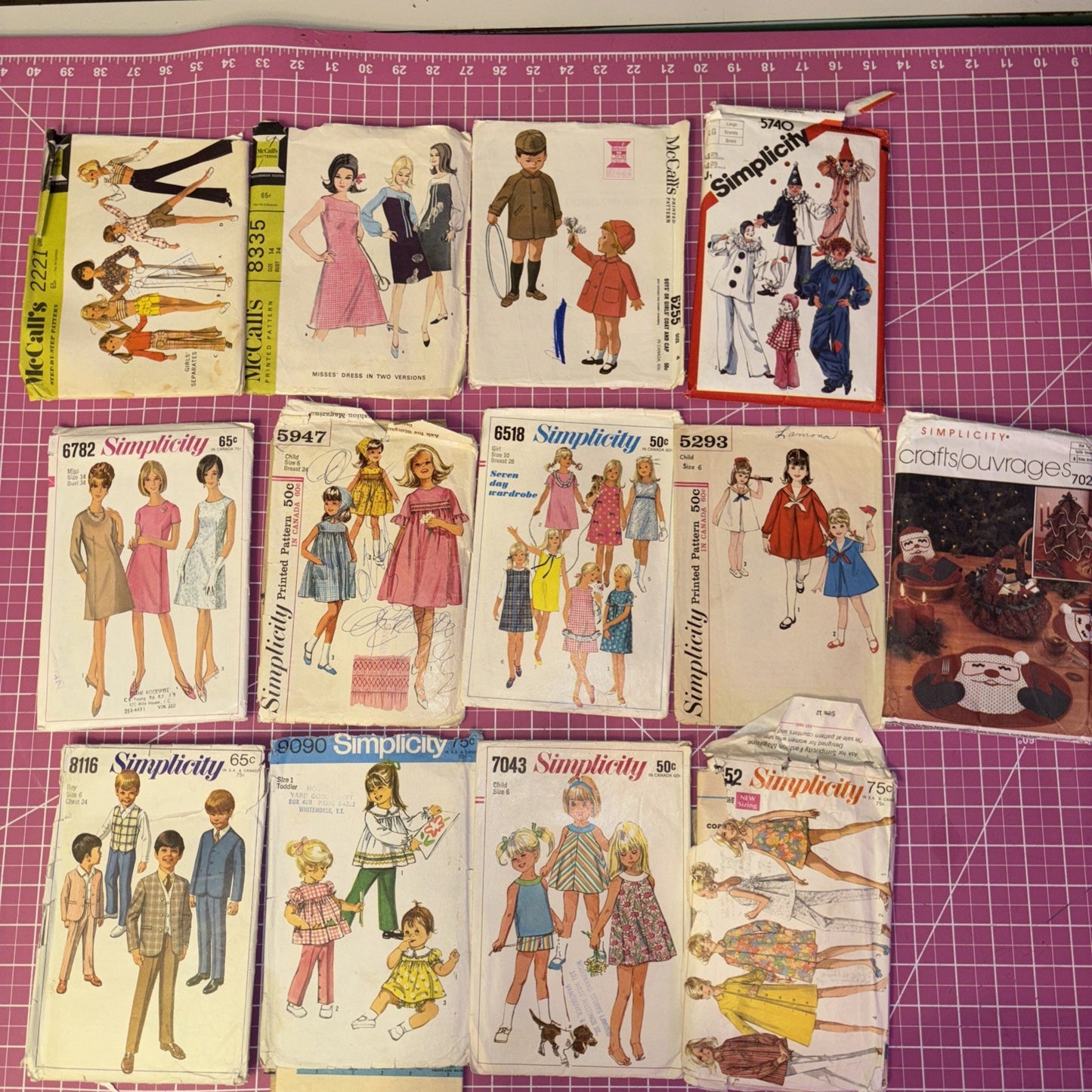 13 Vintage Simplicity & McCall’s Sewing Patterns Lot Girls Women 50s 60s 70s