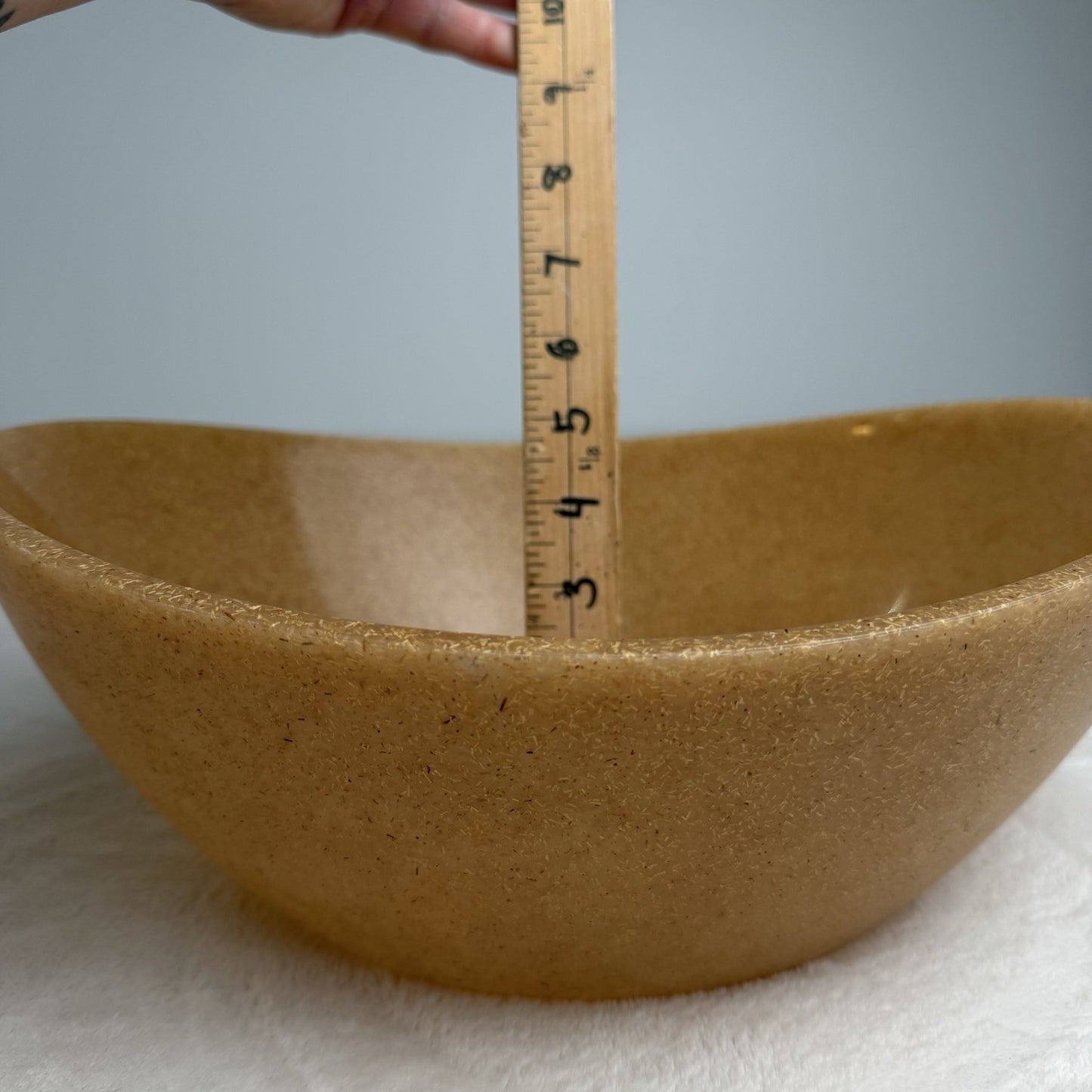 Eco Smart by Architec Confetti Poly-Flax Unique Serving Bowl Tan Made in USA