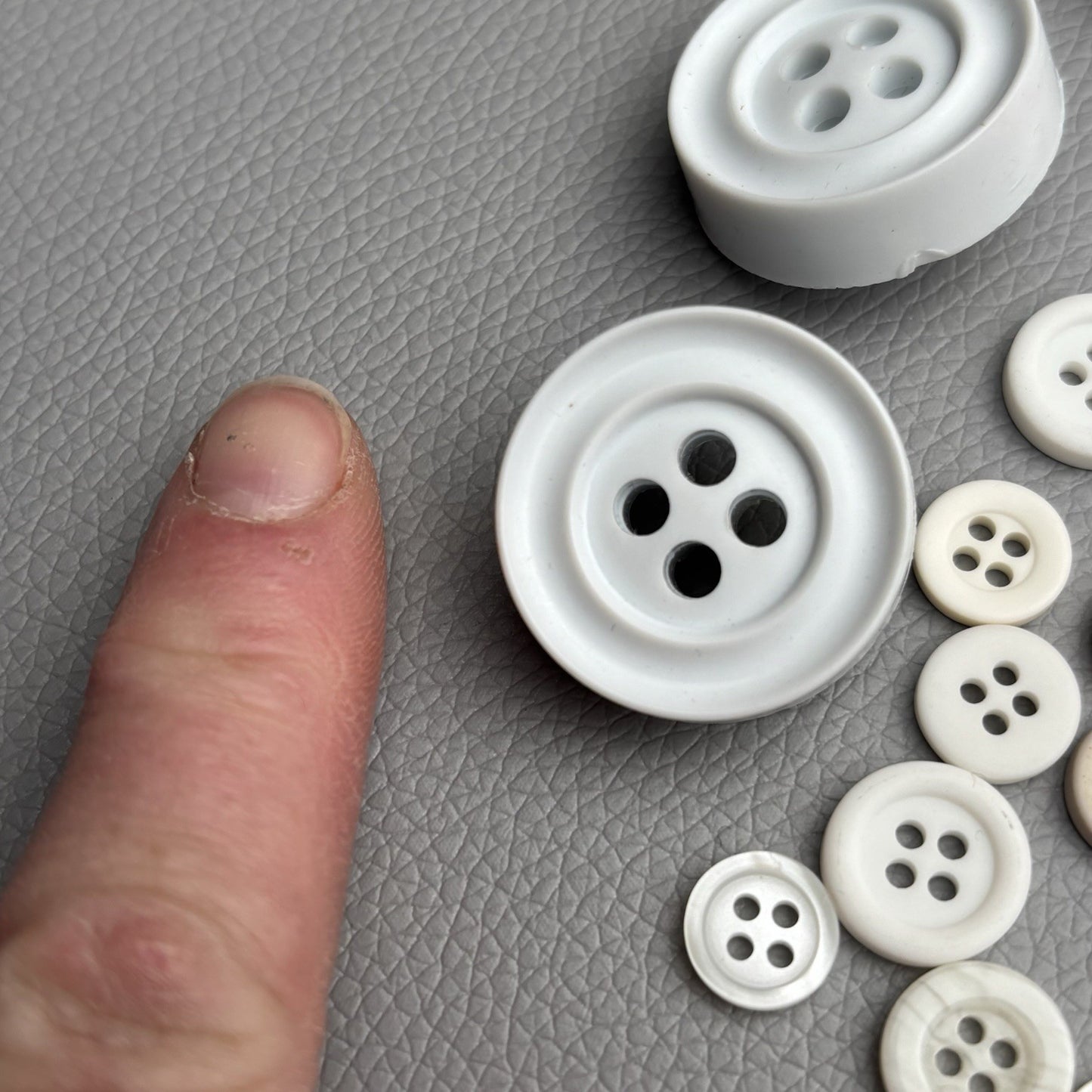 Vintage White & Ivory Button Lot (80pcs) – Casein, Shell, and Early Plastic Mix