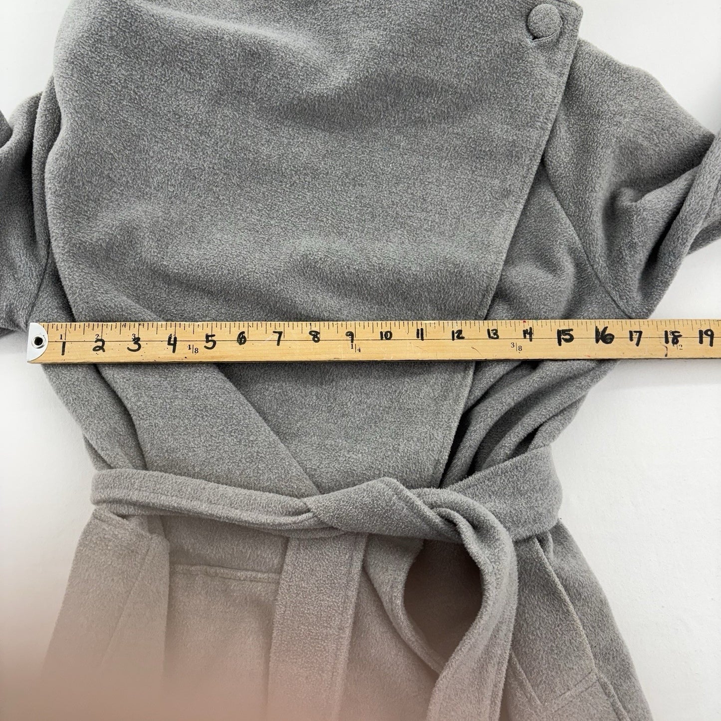 Pink Martini Grey Wrap Coat Belted Asymmetrical Minimalist Soft Jacket Womens S