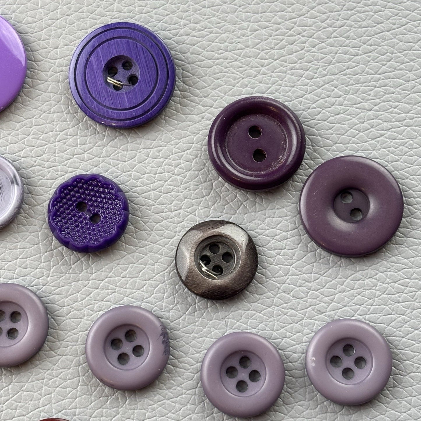 Vintage + New Purple Two Hole + Four Hole Round Button Lot 67 Pieces Sew Crafts