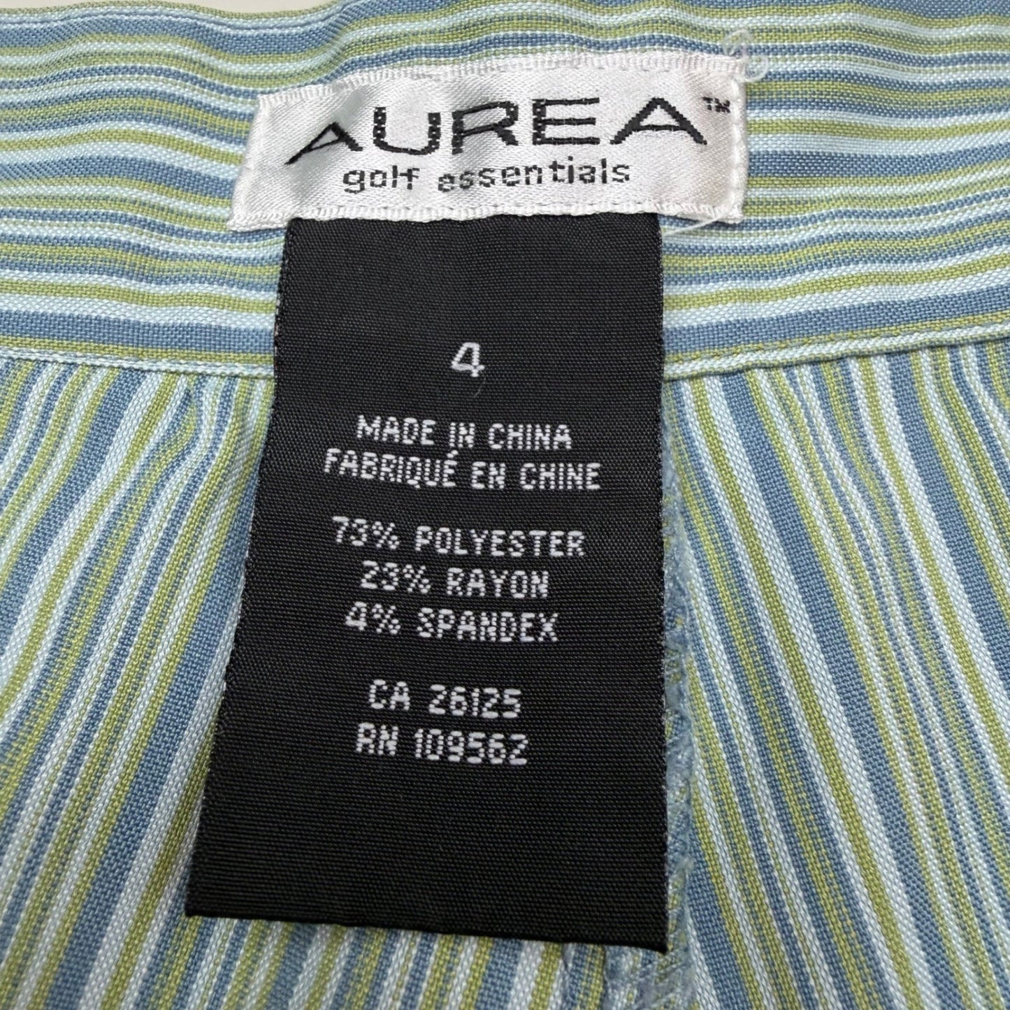 Aurea Golf Essentials Skort Blue Green Striped Pockets Athleisure Preppy Size 4