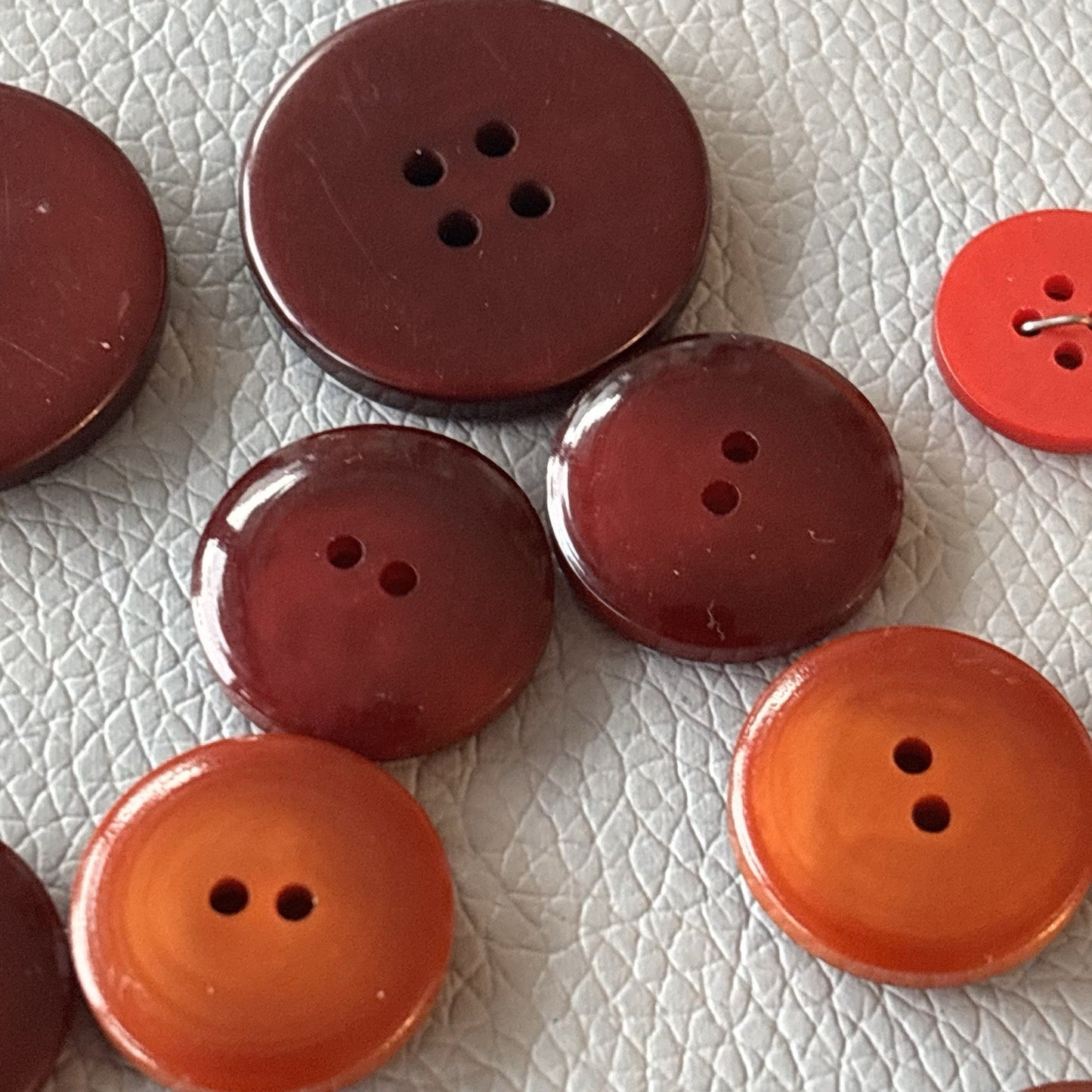 Vintage + New Red Burgundy Button Lot. Mix Two Hole Four Hole Button Crafts Sew