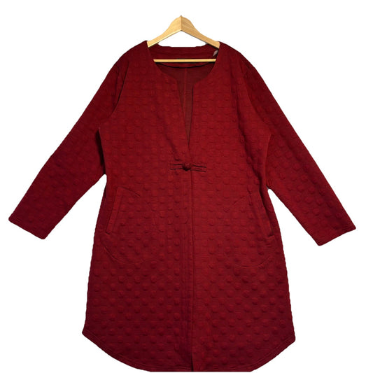 ZANZEA Collection 4XL Burgundy Polka Dot Jacket Cottagecore Coastalgrandmother