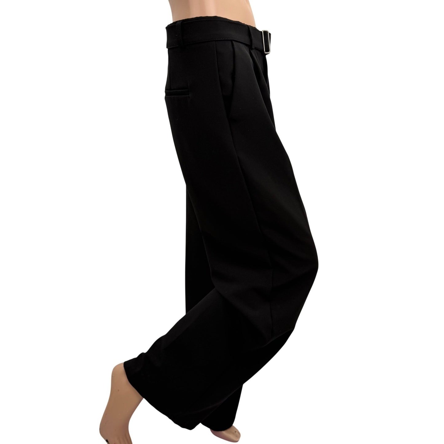 Streetwear Society Black Tailored Wide Leg Pants | Minimalist Office Siren XS