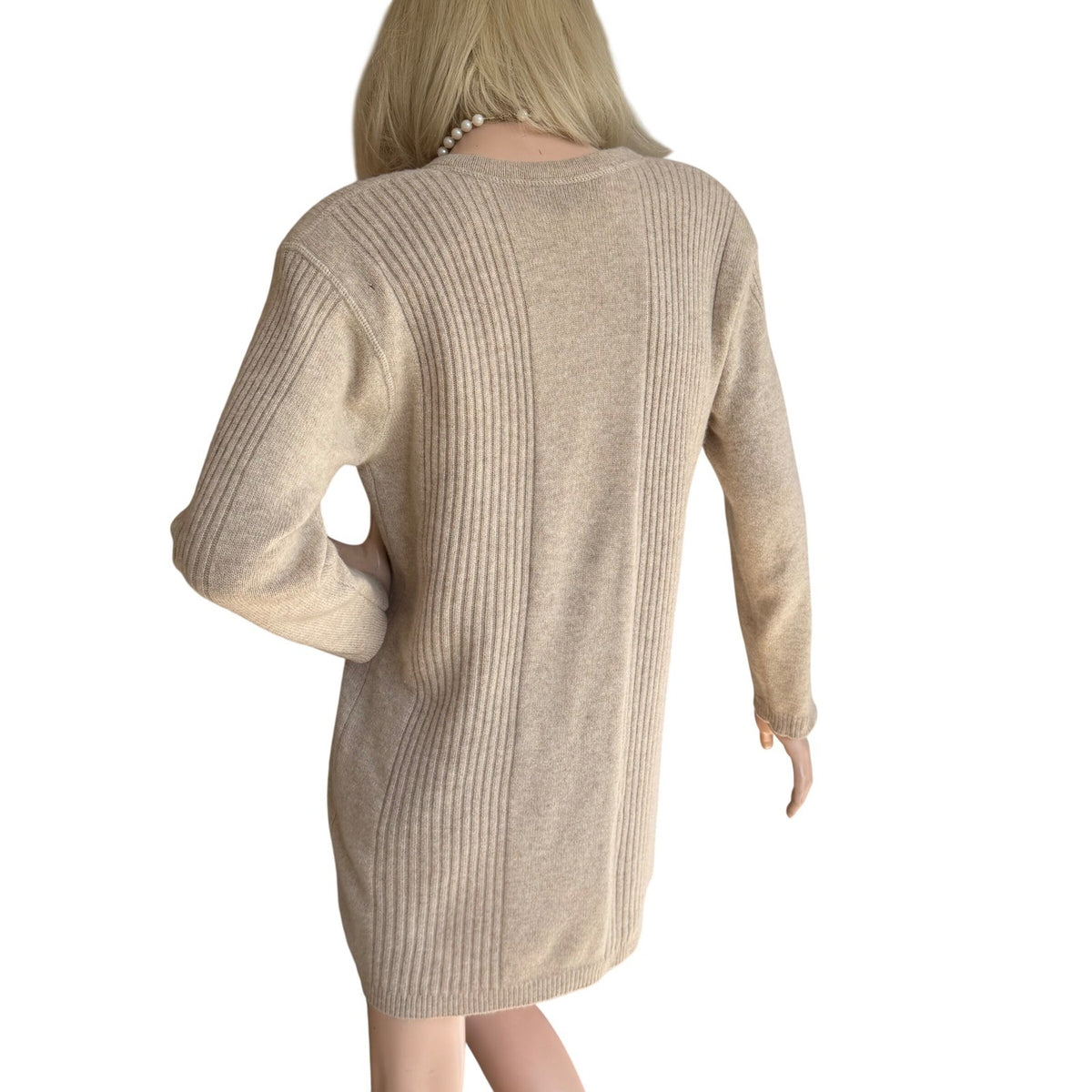 Vintage Adrienne Vittadini Cashmere Wool Long Sweater | M — detail photo 10