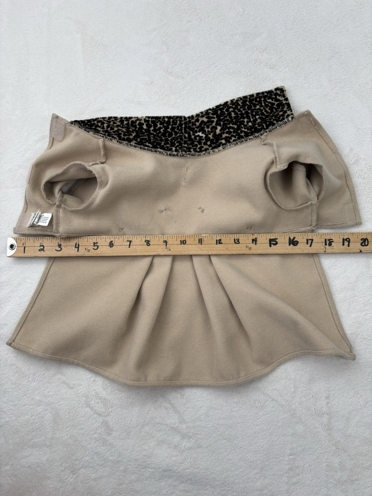 Dog Peacoat Animal Print Collar Beige Size Medium Dressy Vintage Style Buttons