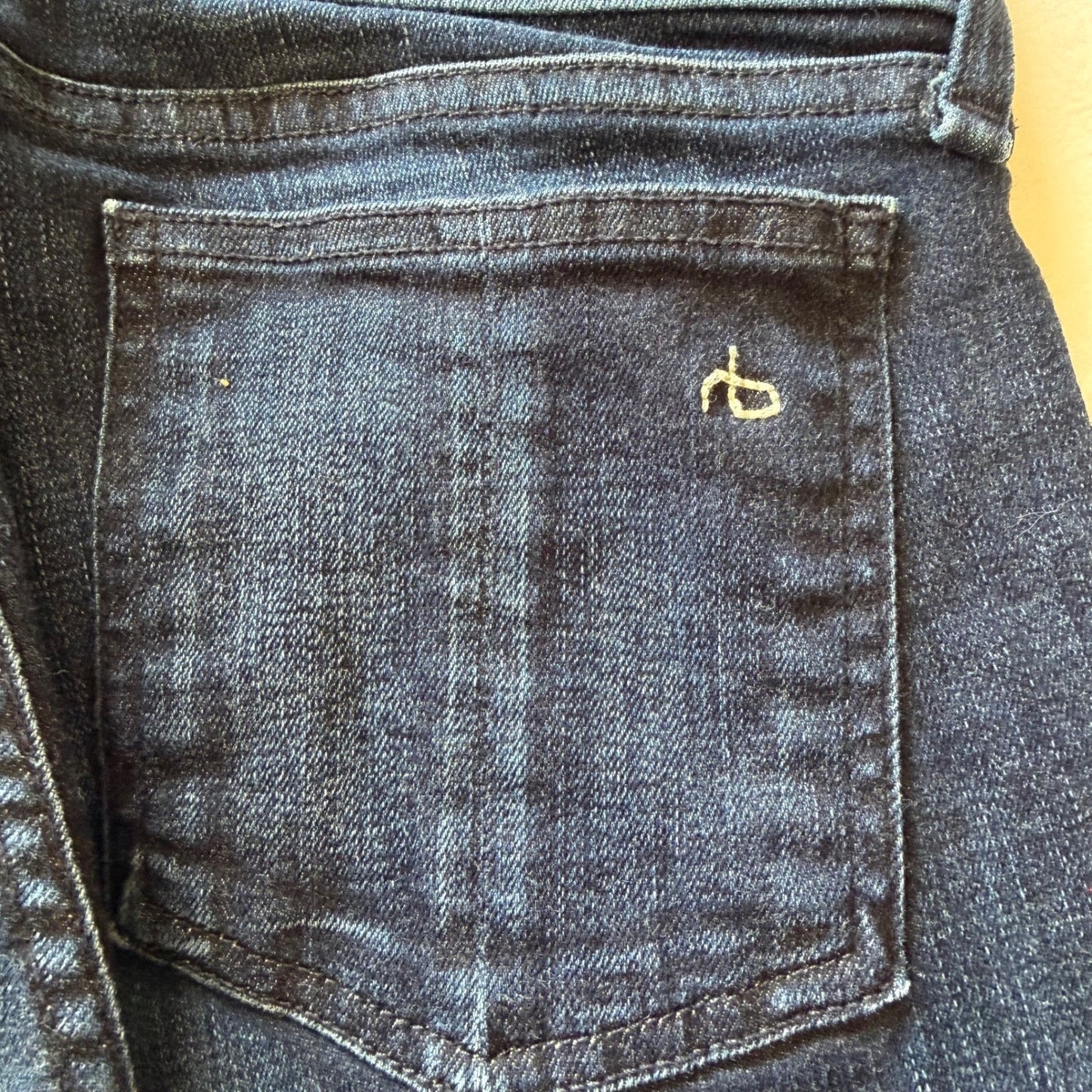 Rag & Bone Kensington Skinny Jeans Y2K Grunge Dark Wash Zip Ankle Stretch Sz 31