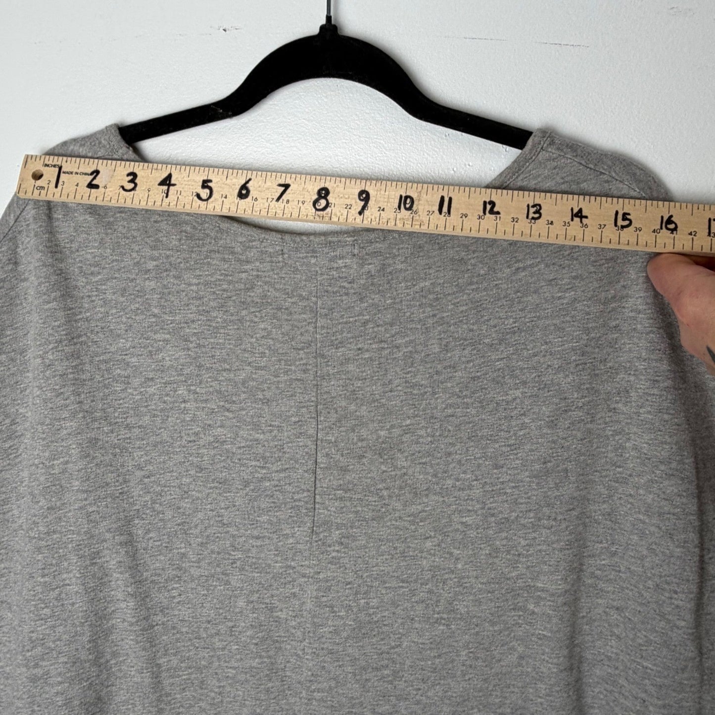 QED London Sweat Top Skull Graphic Distressed Laser Cut Top Gray S/M Punk Grunge