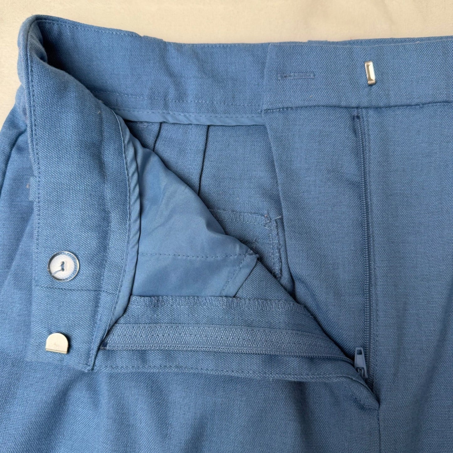 H&M Blue Wide Leg Pleated Tailored Dress Pants Women US 4 EUR 36