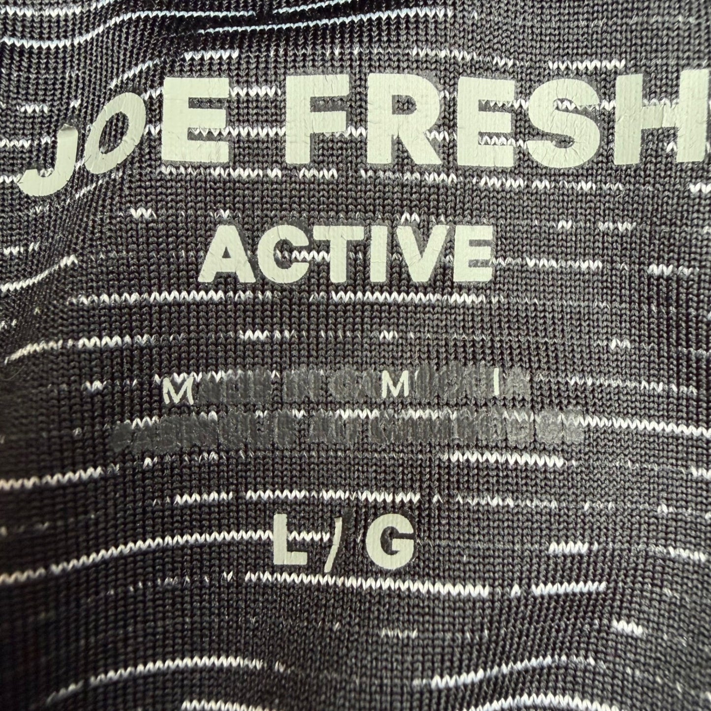 Joe Fresh Active Tank Top Strappy Lattice Back Space Dye Black White Large