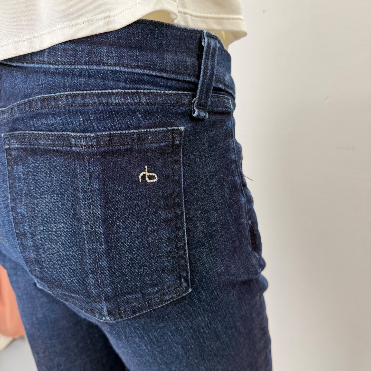 Rag & Bone Kensington Skinny Jeans Y2K Grunge Dark Wash Zip Ankle Stretch Sz 31