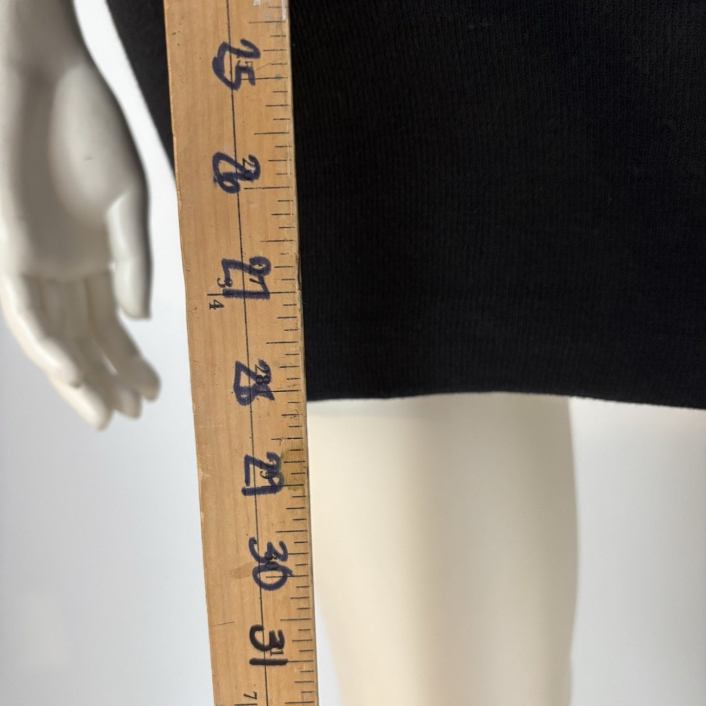 Black Knit Sweatshirt Dress Pocket Mini Tunic by FUN TIME | Long Sleeve | Sz Md