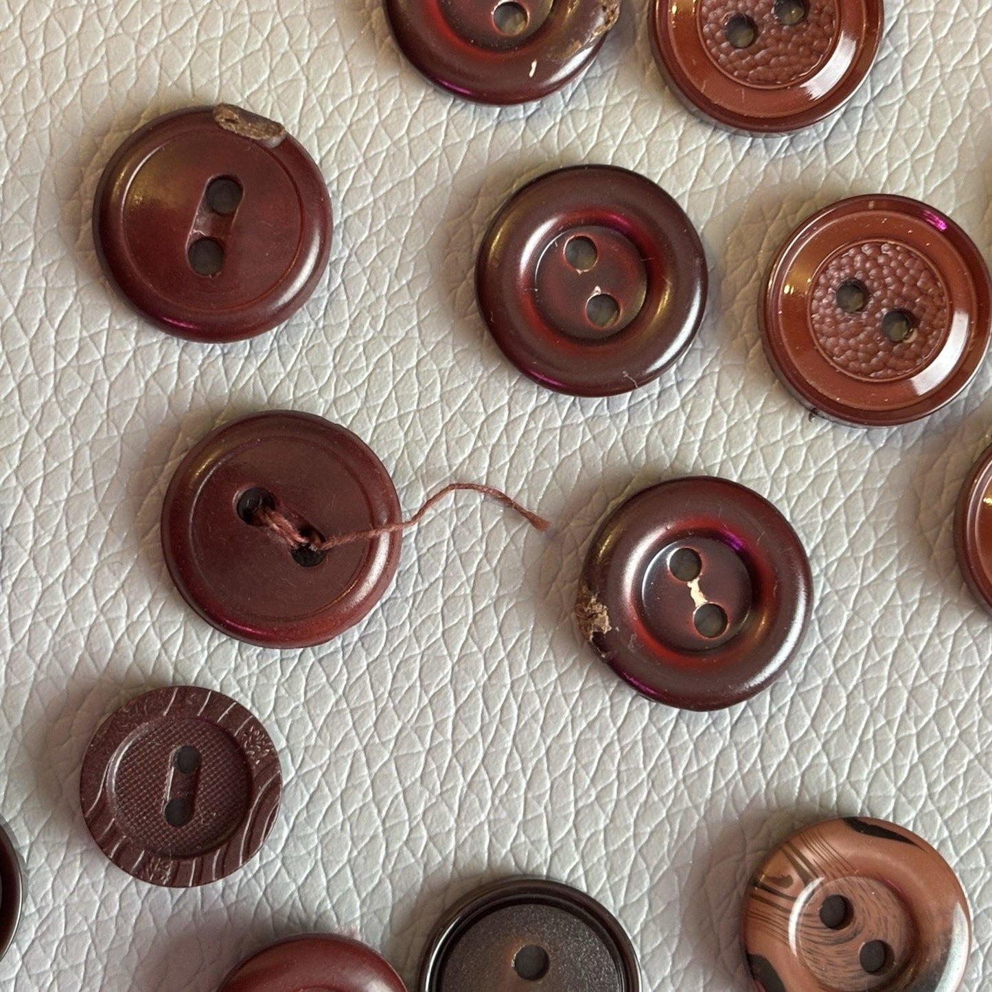 Vintage + New Burgundy And Red  Button Lot. Two Hole + Four Hole Plastic