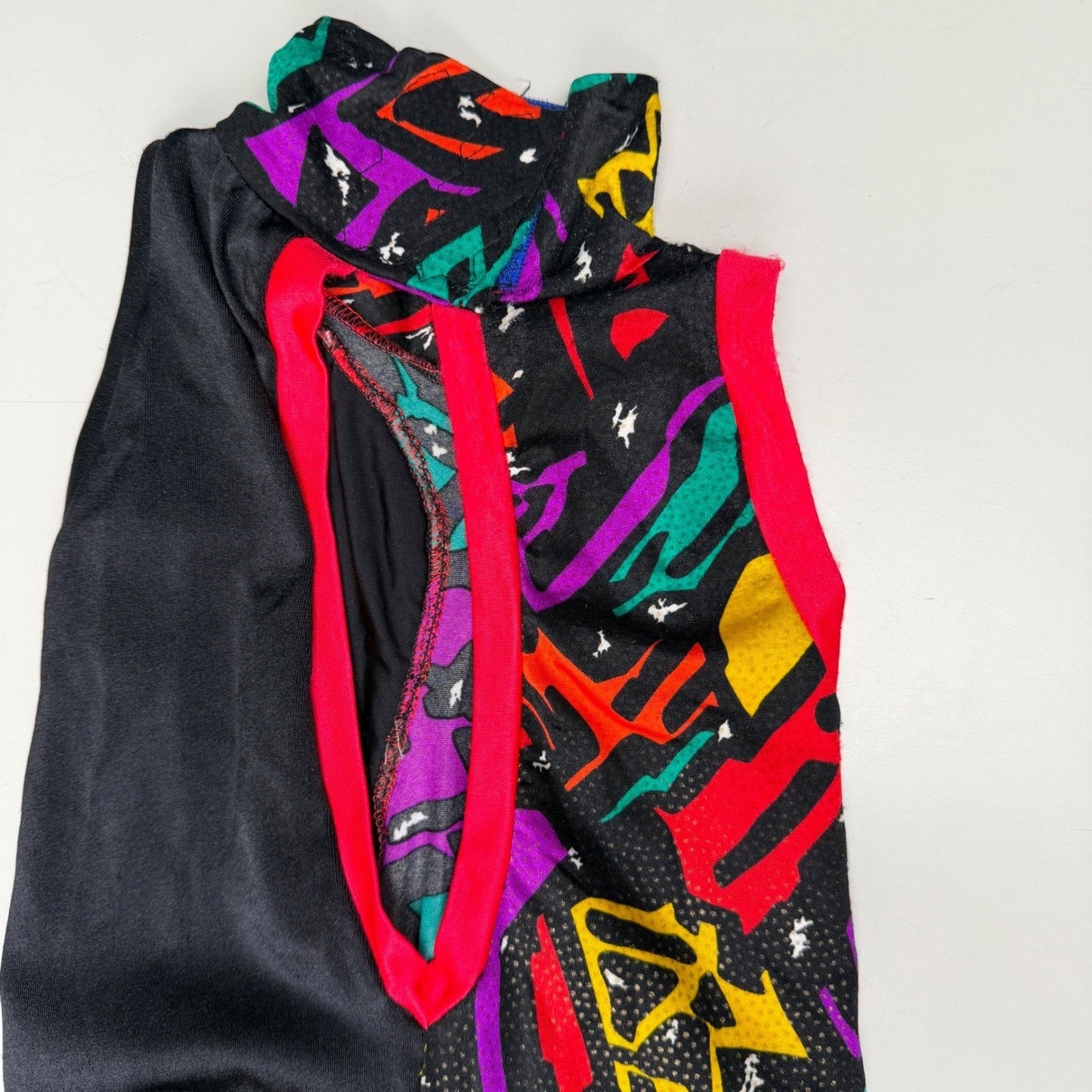 Handmade Dance Jumpsuit Neon Geometric Bell Bottom Sequin Retro 90s Youth Small