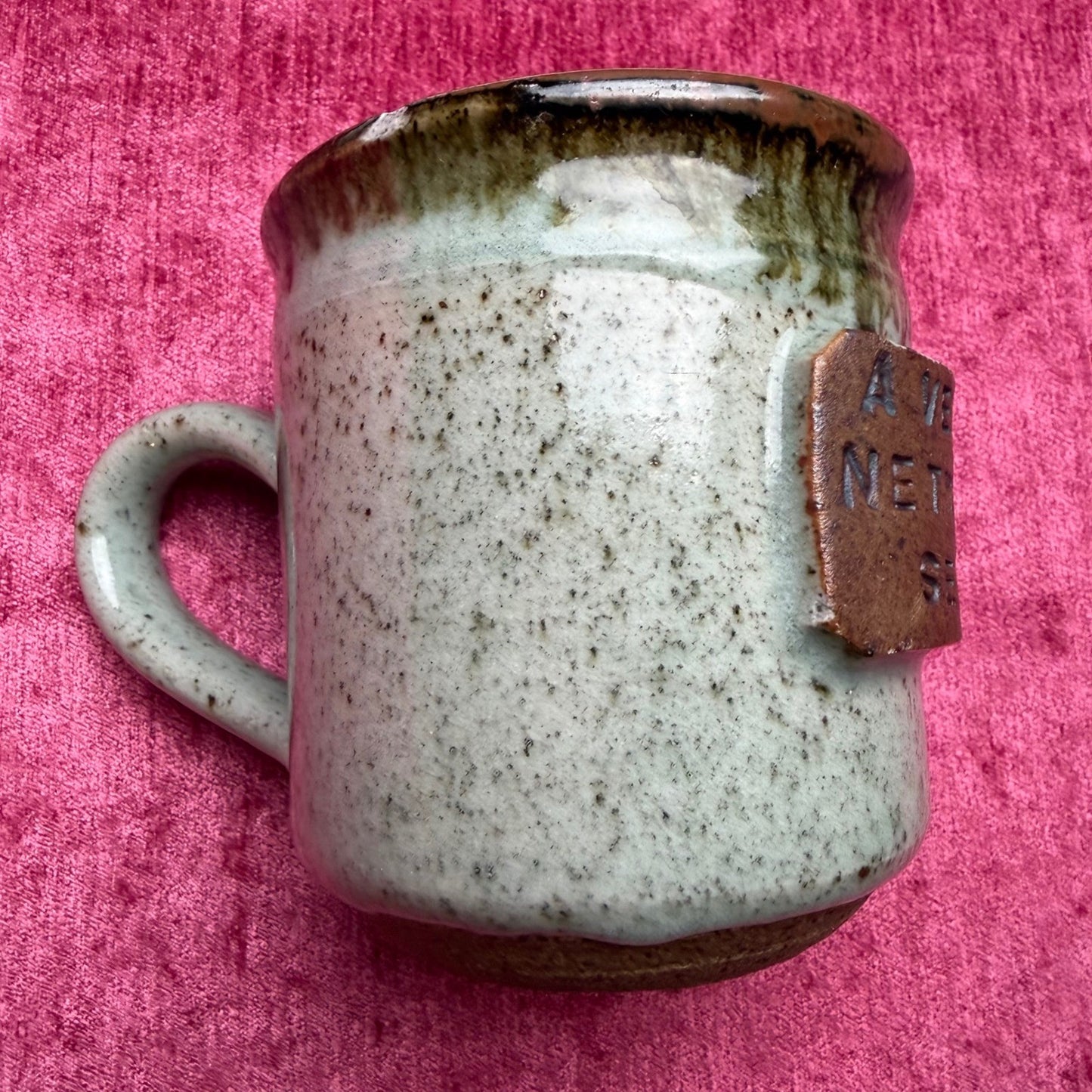 Studio Pottery Networking Service Mug Speckled Ceramic Rustic Office Humor OS