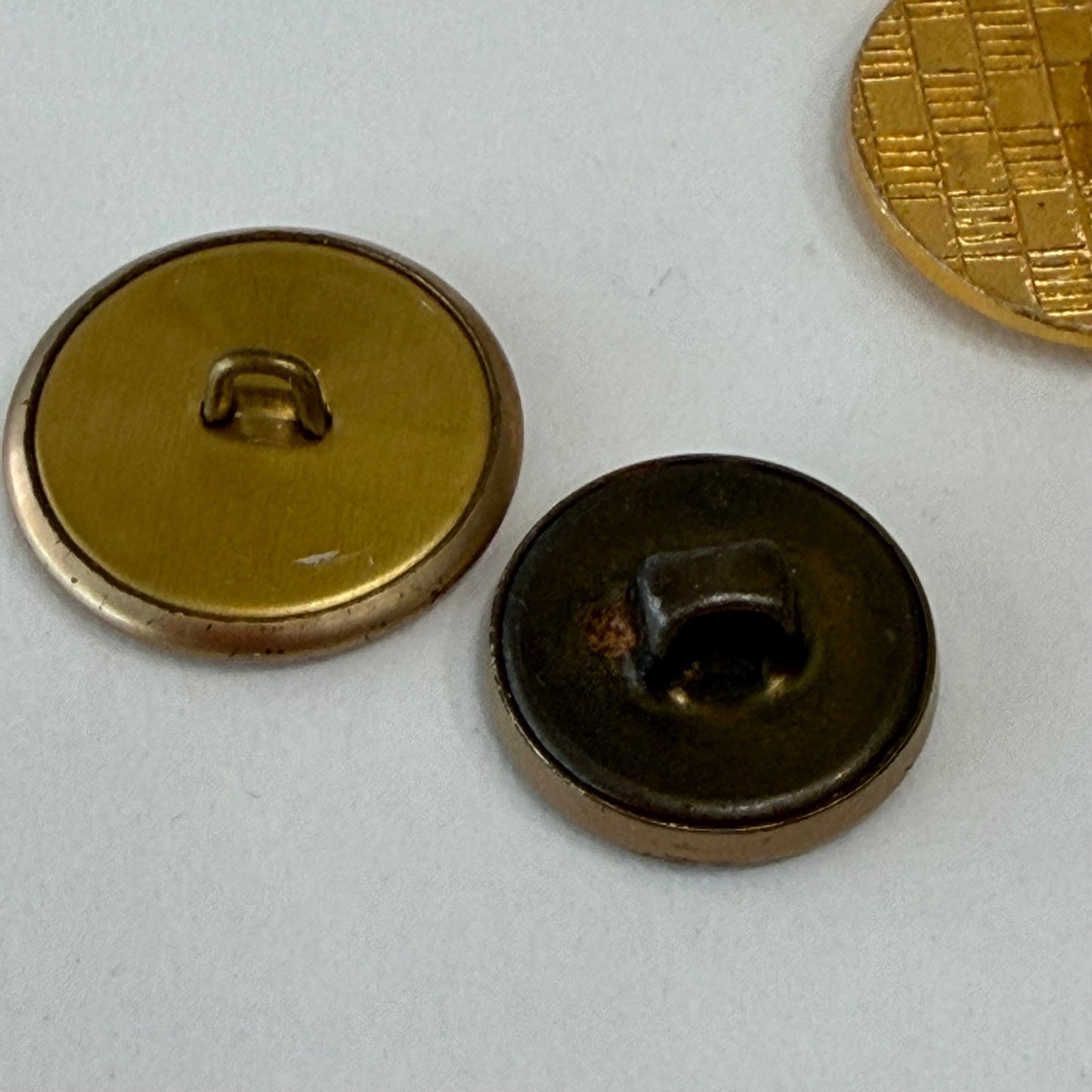 Vintage Gold Metal Buttons Set Large Dome Shank Mix Sewing Craft Lot Collectors
