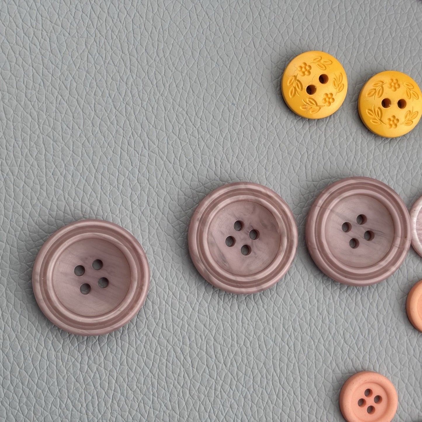 Vintage 78 Button Lot Pastel & Bright Mix | Pink, Yellow, Peach, Early Plastics