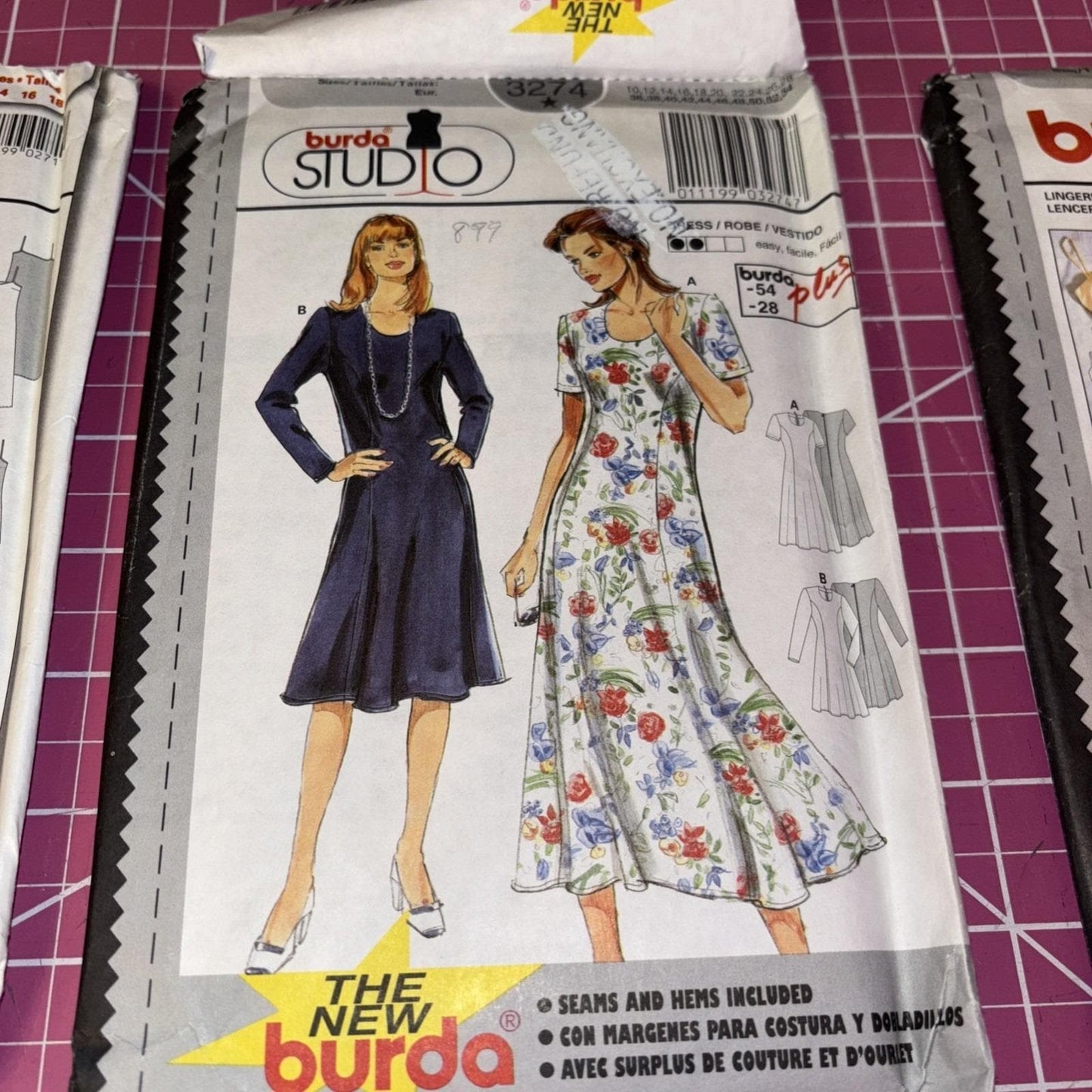 Lot of Vintage Sewing Patterns • Burda + Stretch & Sew + Style + Simplicity OOP