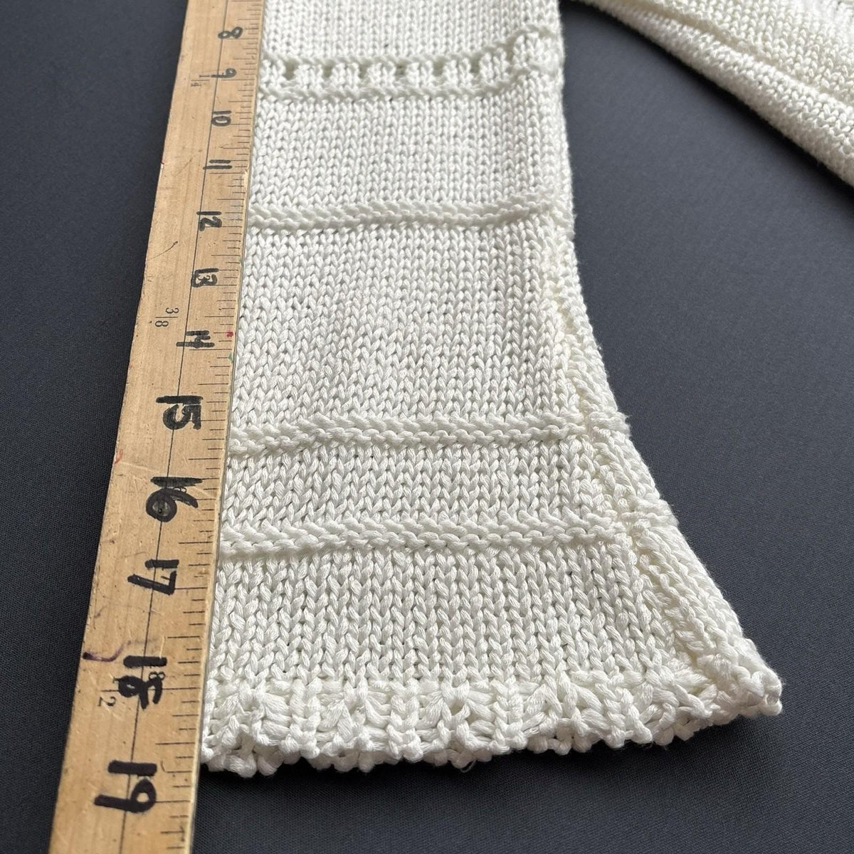 Vintage MOFFI International Ivory Open Knit Cardigan Bell Sleeve  Boho Sz Small