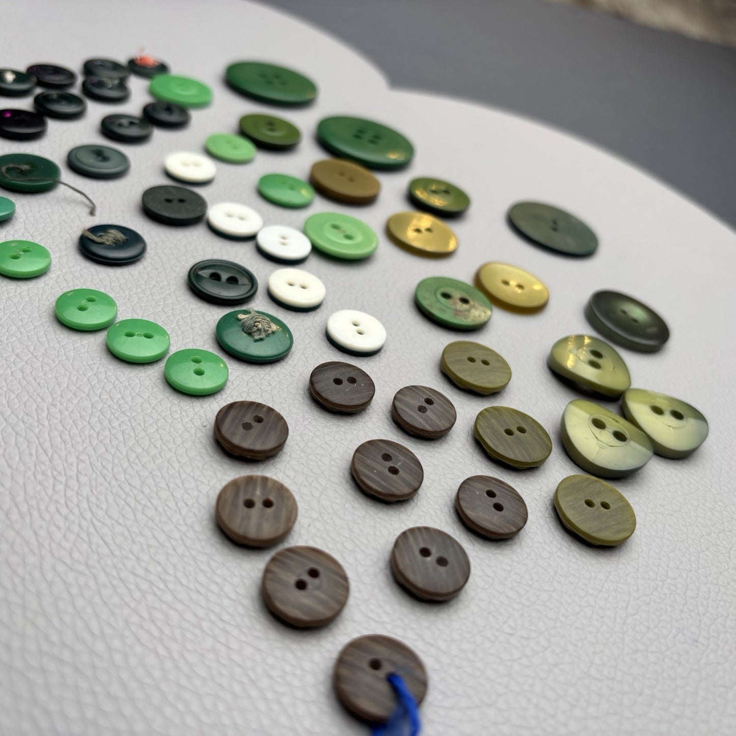 Vintage Green Button Lot 58 Piece Emerald, Olive, Chartreuse & Swirl Designs –