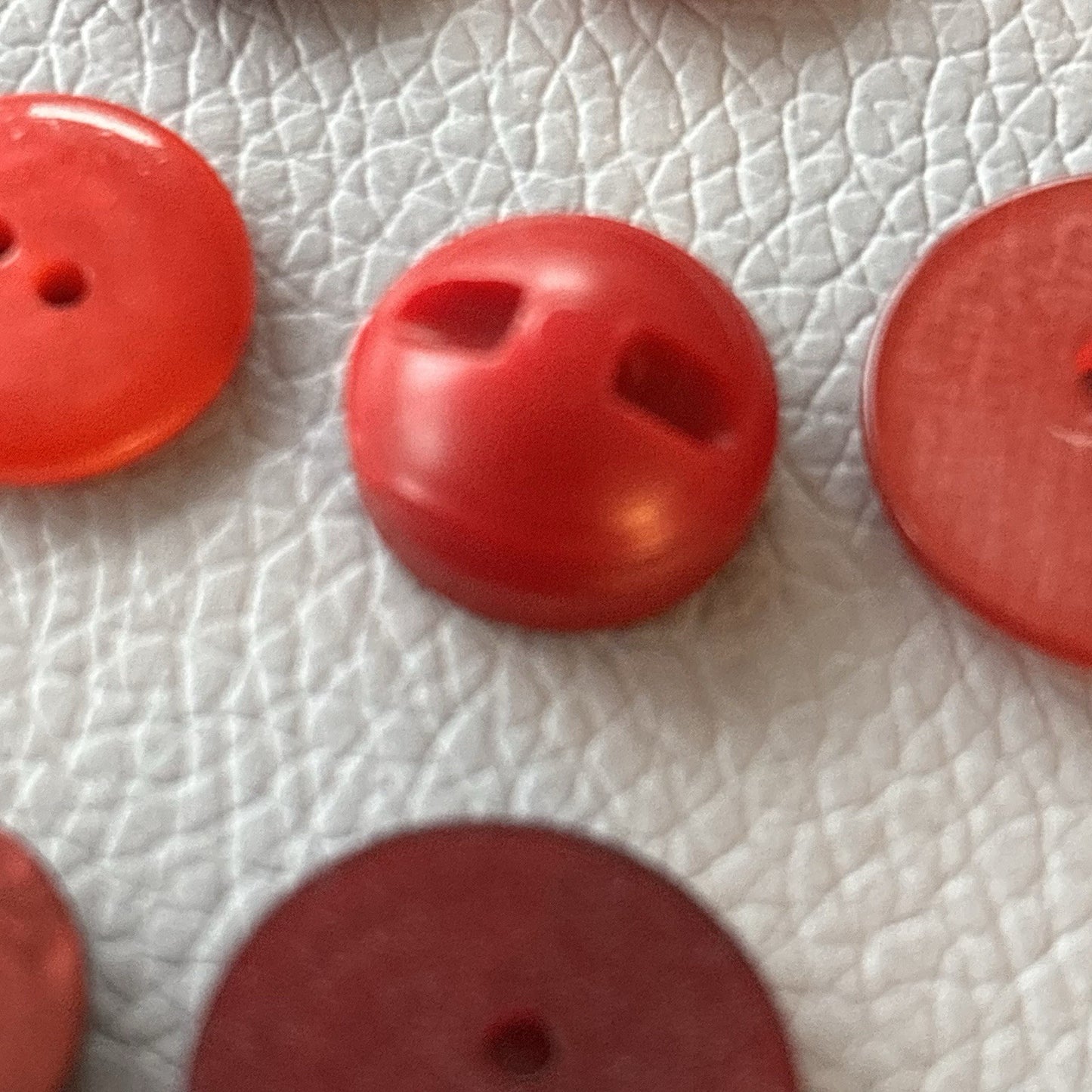 Vintage Red Button Lot Two Hole, Early Plastics Sewing Crafts Small Medium Large