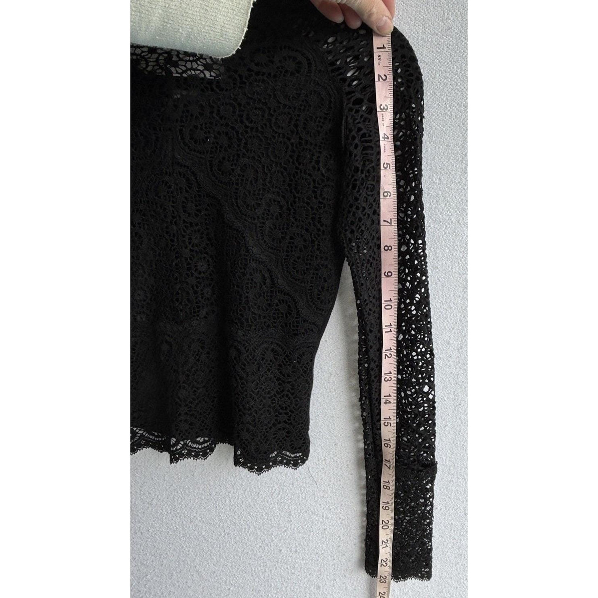 Sagaie Black Lace Mock Neck Top | Size 2