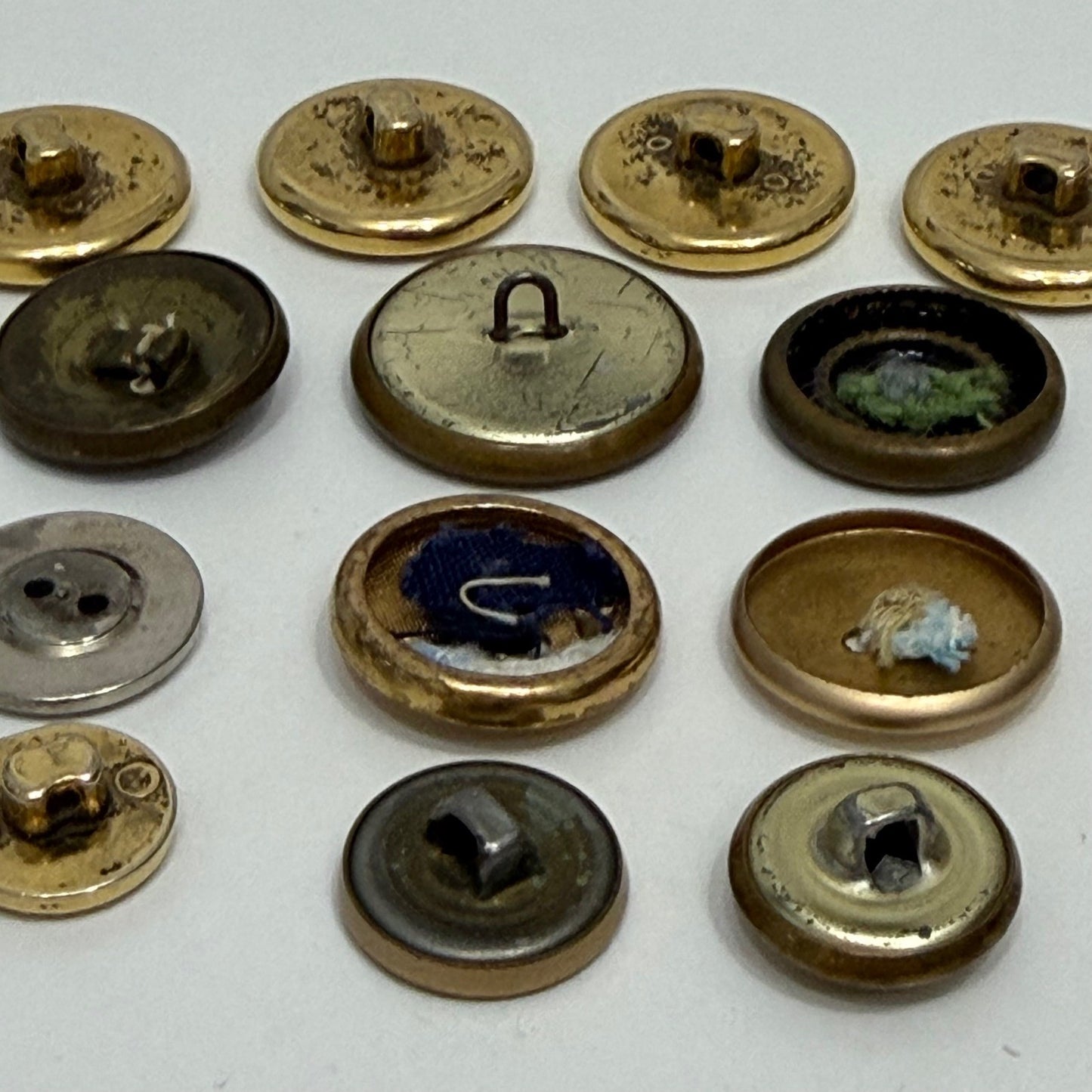 Unbranded Vintage Button Lot Metal Nautical Maple Leaf Military Style Mixed 13pc