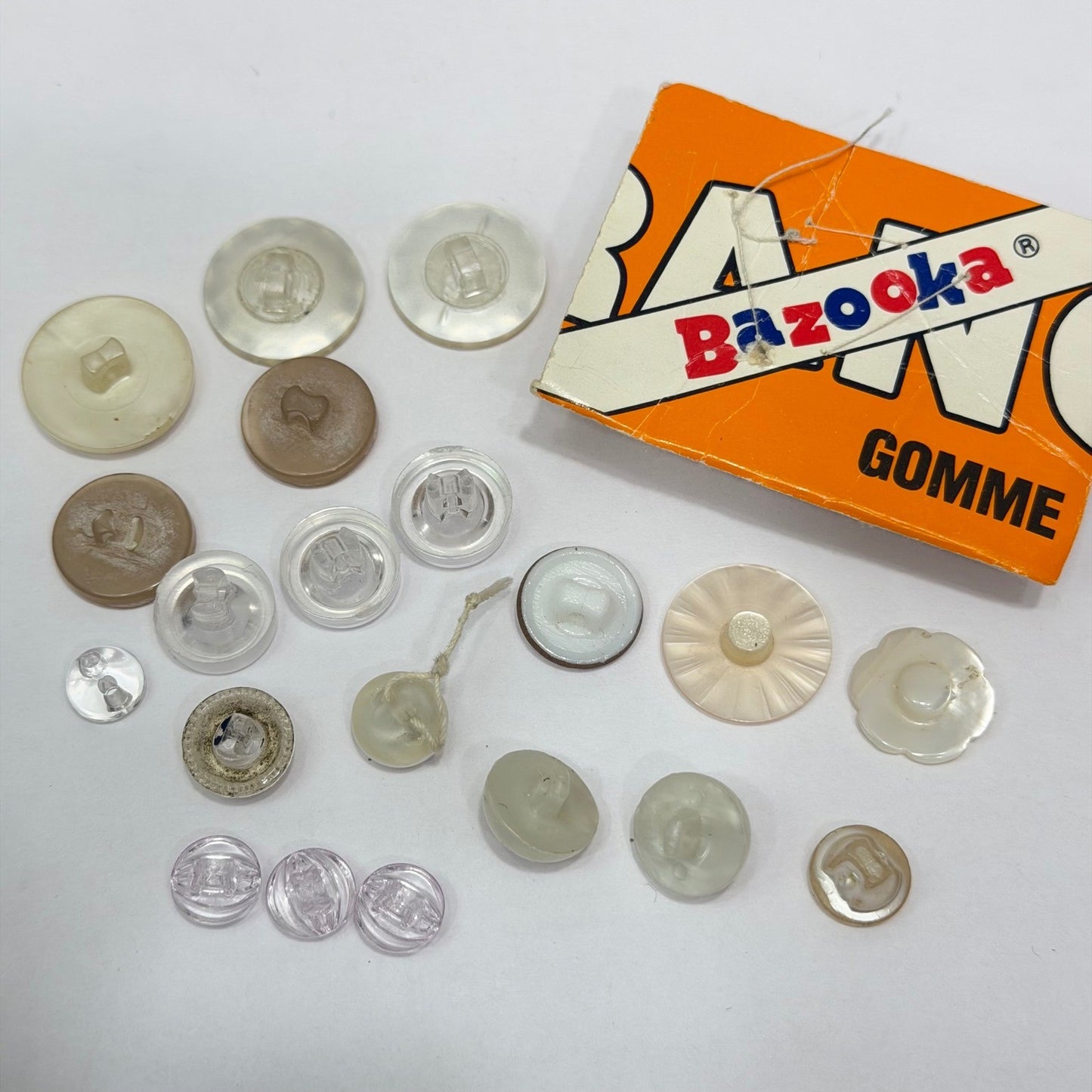 Vintage White Button Lot Plastic Lucite Rhinestone Shank Buttons Sewing Craft