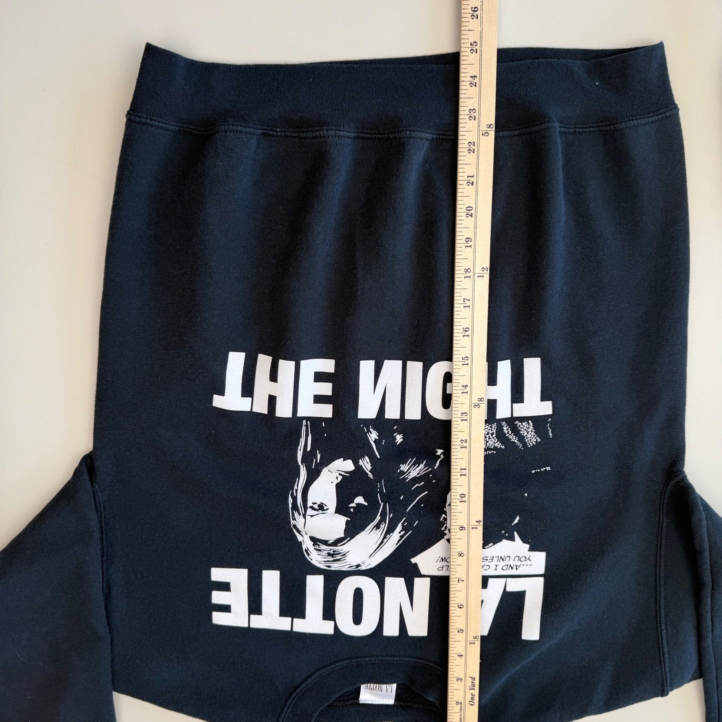 La Notte Sweatshirt Graphic Film Print Indie Sleaze Cinephile Black M/L