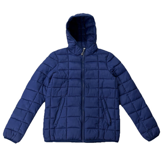Outbound Puffer Jacket Men’s Large Blue Hooded Lightweight Nylon Coat Gorpcore